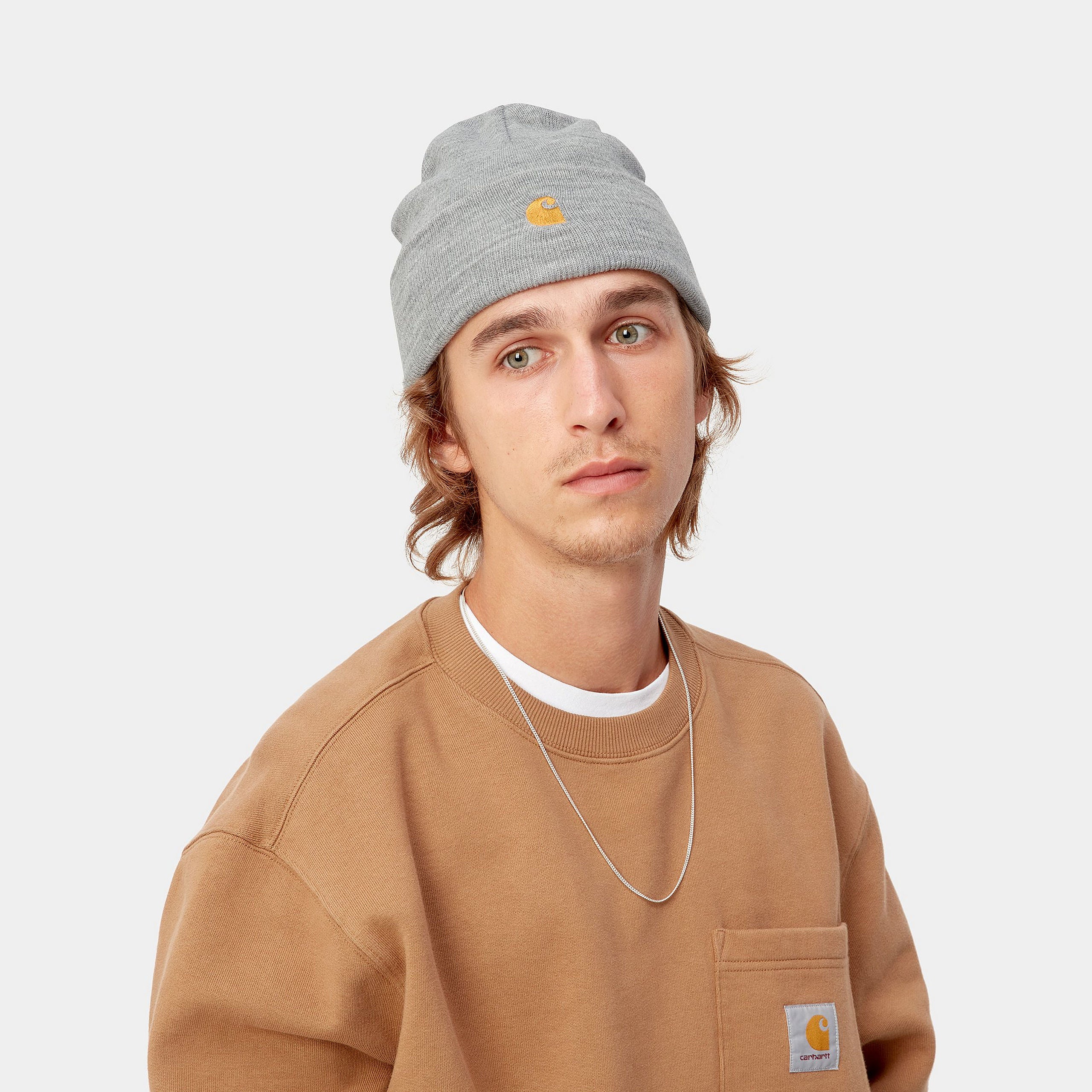 CHASE BEANIE - Grey Heather / Gold 2
