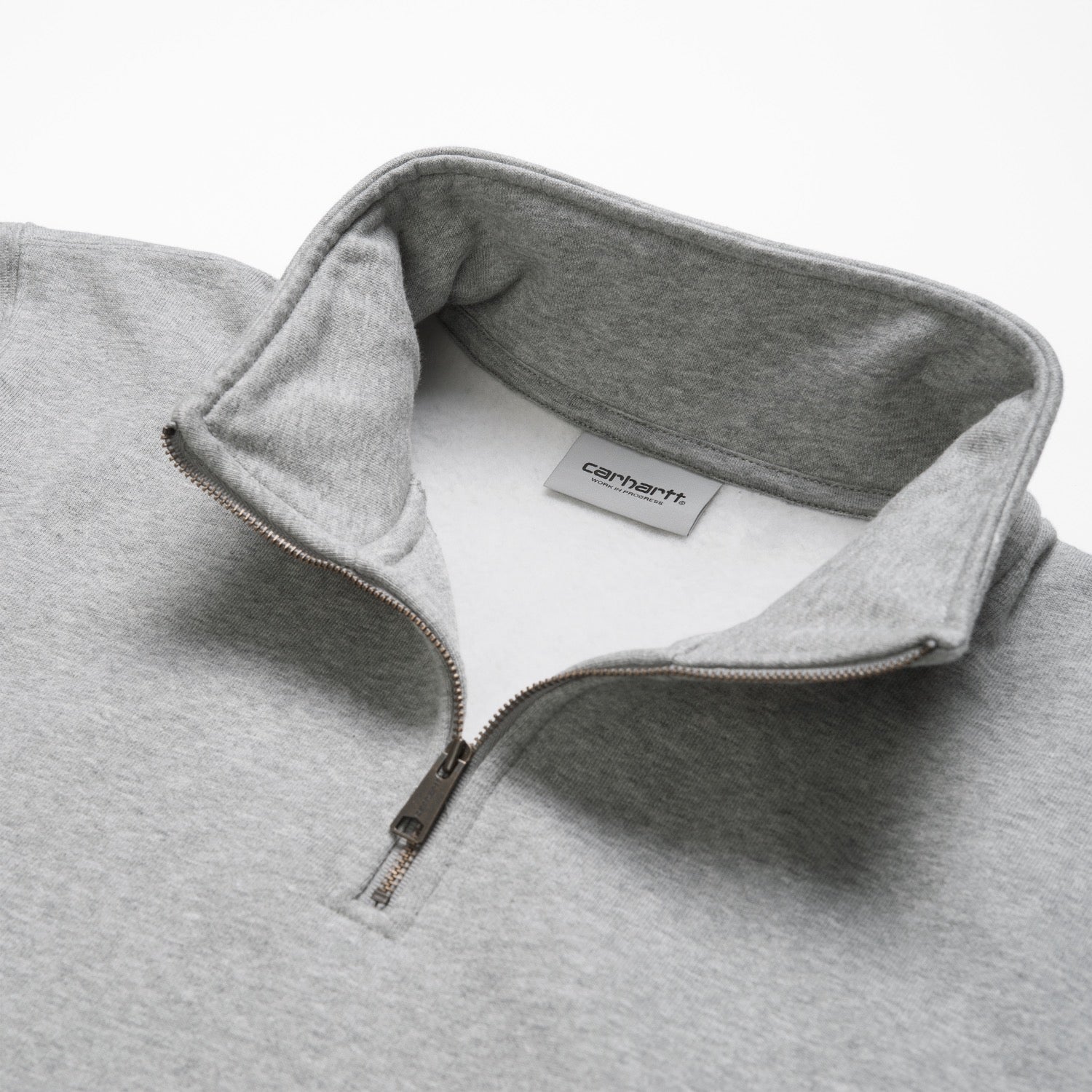 CHASE NECK ZIP SWEATSHIRT - Grey Heather / Gold