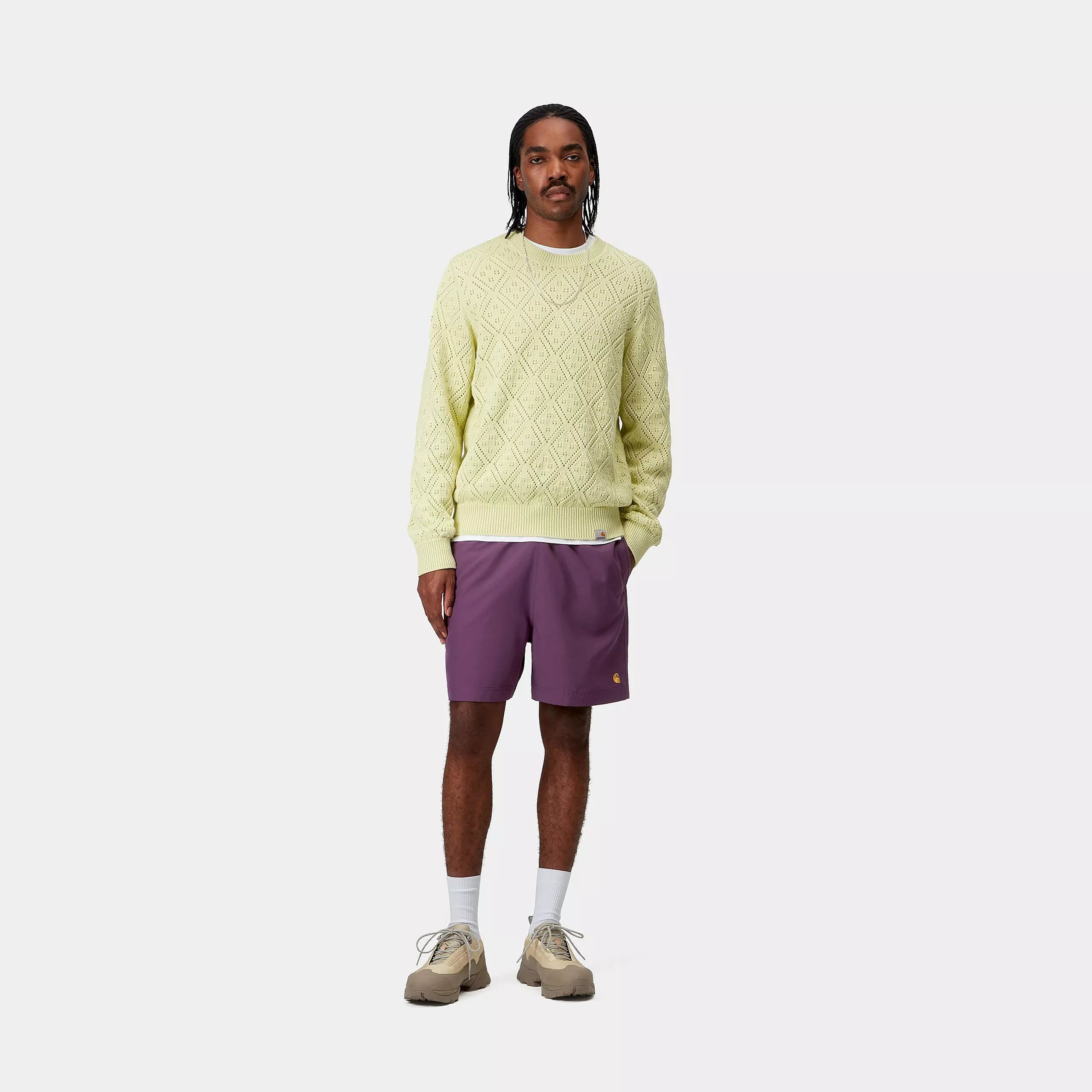 CHASE SWIM TRUNKS - Huckleberry / Gold