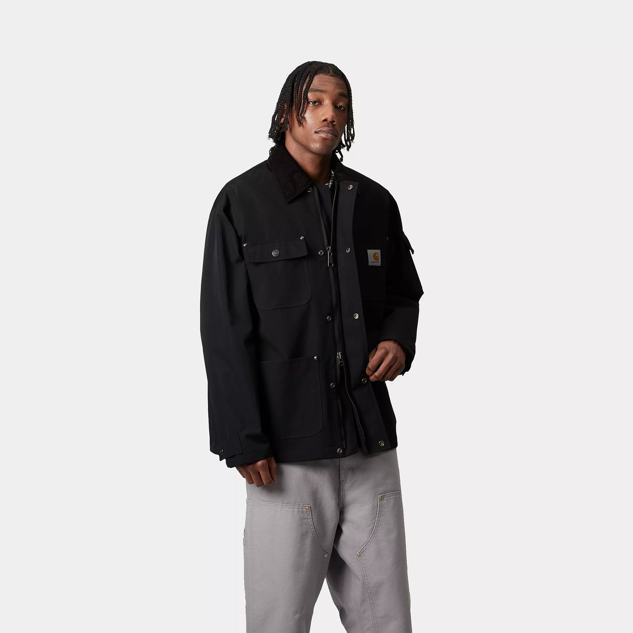 Carhartt ブラックナイロンジャケット L クラプトンジャケット