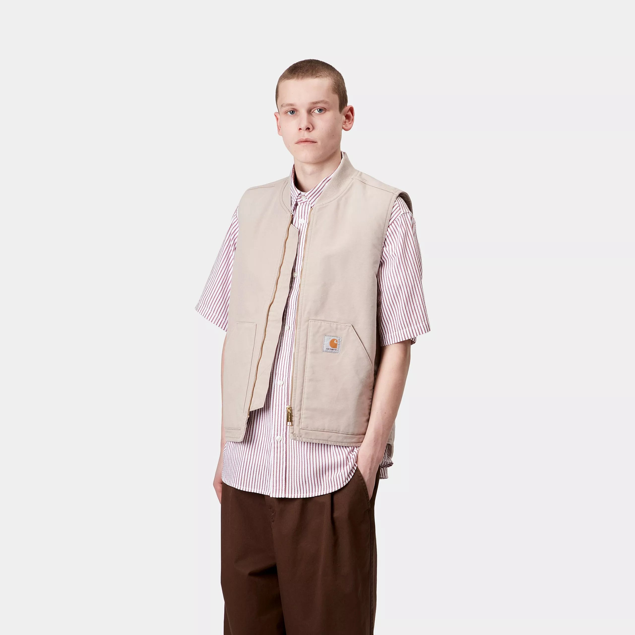 Carhartt ベージュ ジップアップ ベスト クラシックベスト