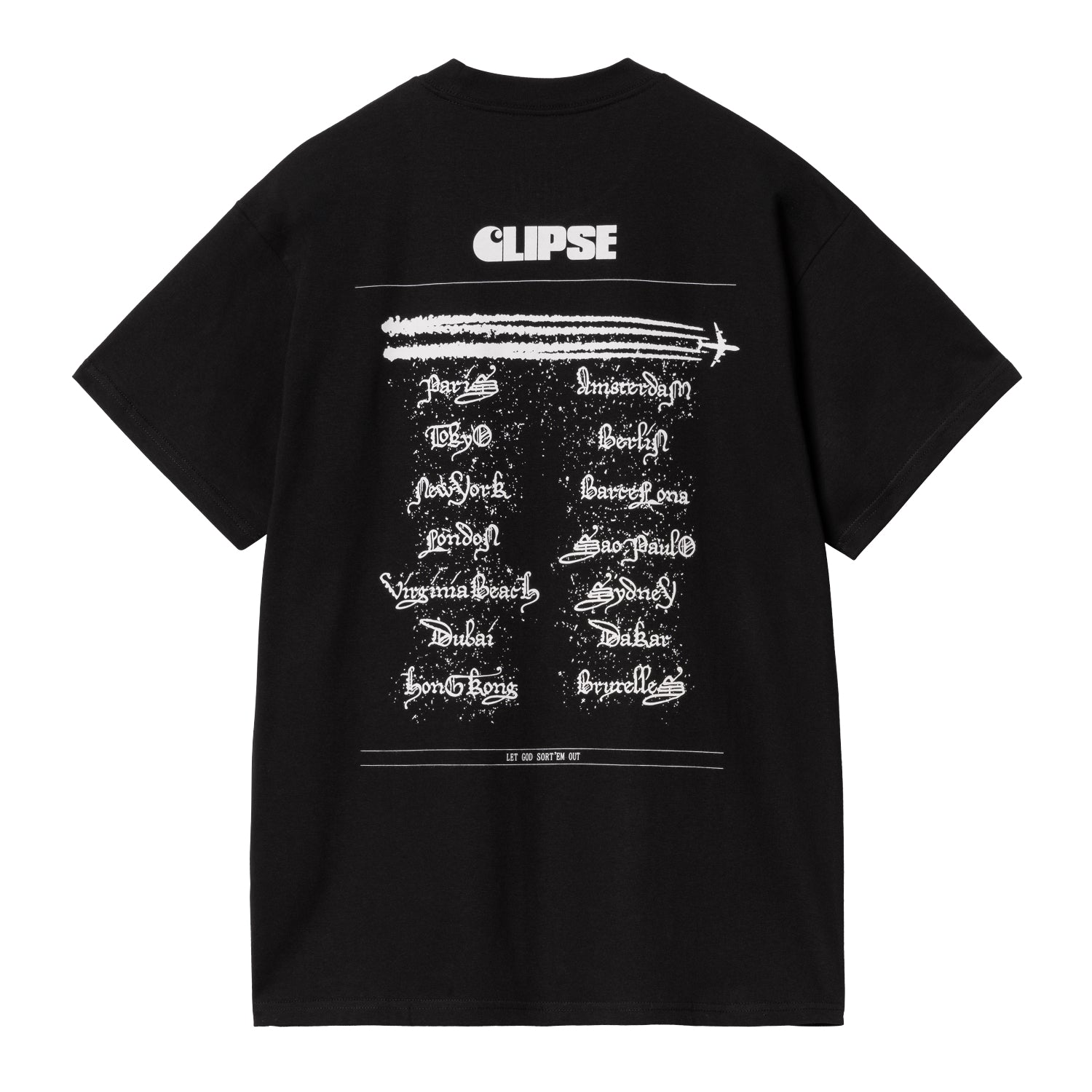 S/S CLIPSE / WIP T-SHIRT - Black / White