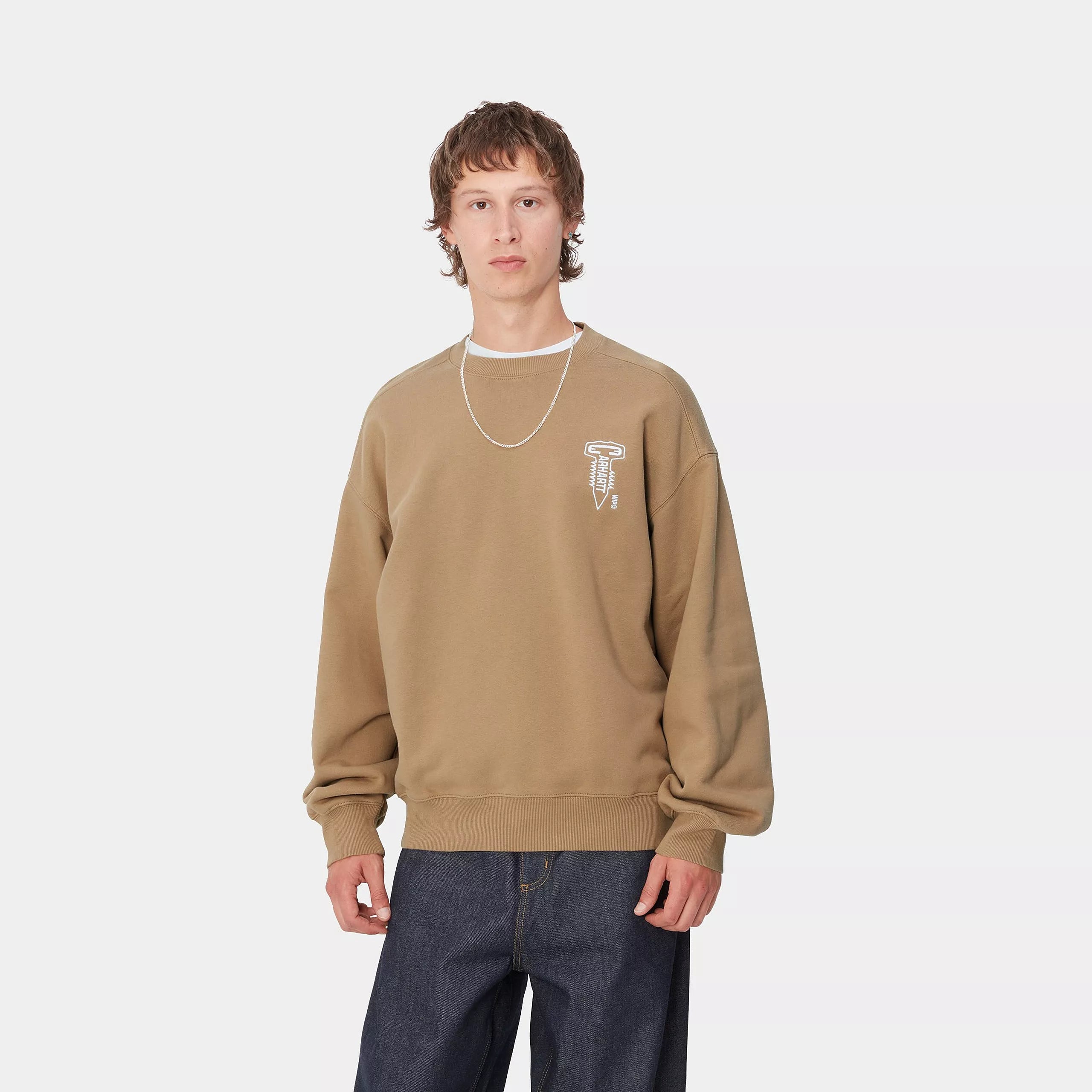 CROSS SCREW SWEAT - Peanut / White