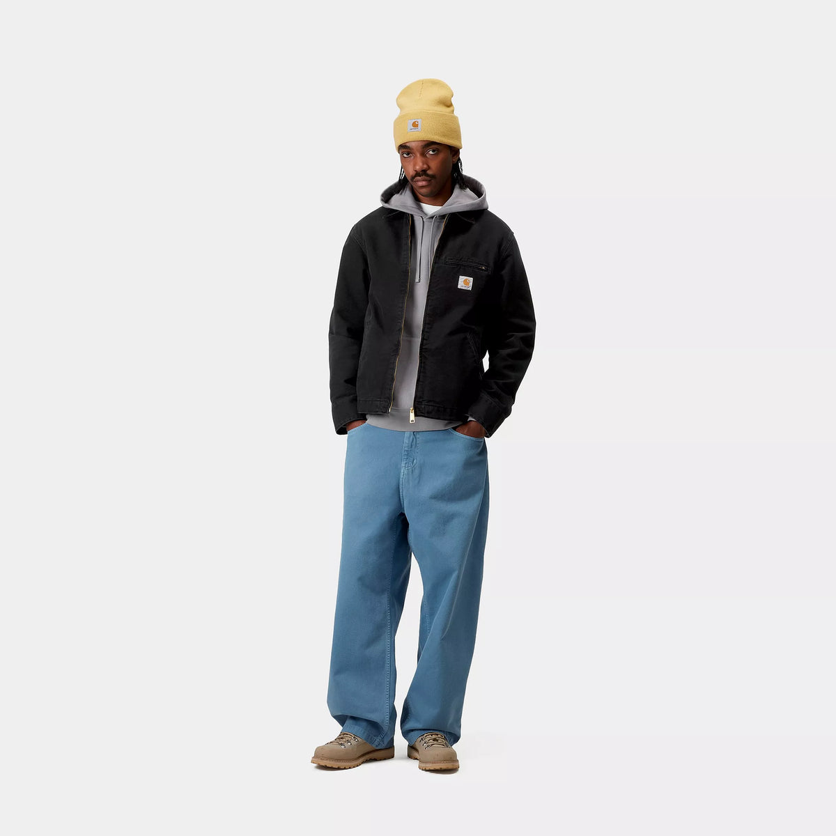 DETROIT JACKET - Black / Black (stone canvas) 5