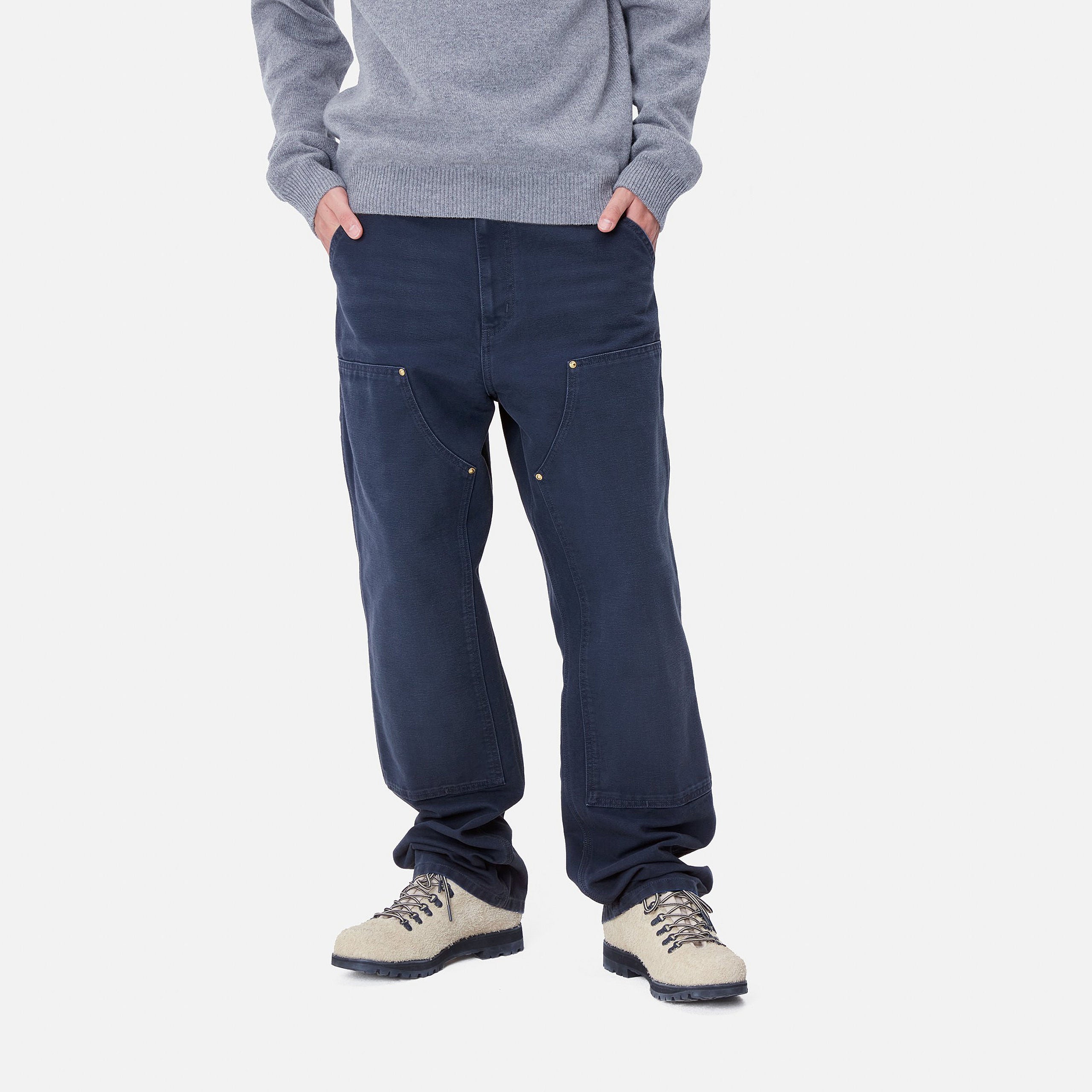 DOUBLE KNEE PANT - Air Force Blue (aged canvas)