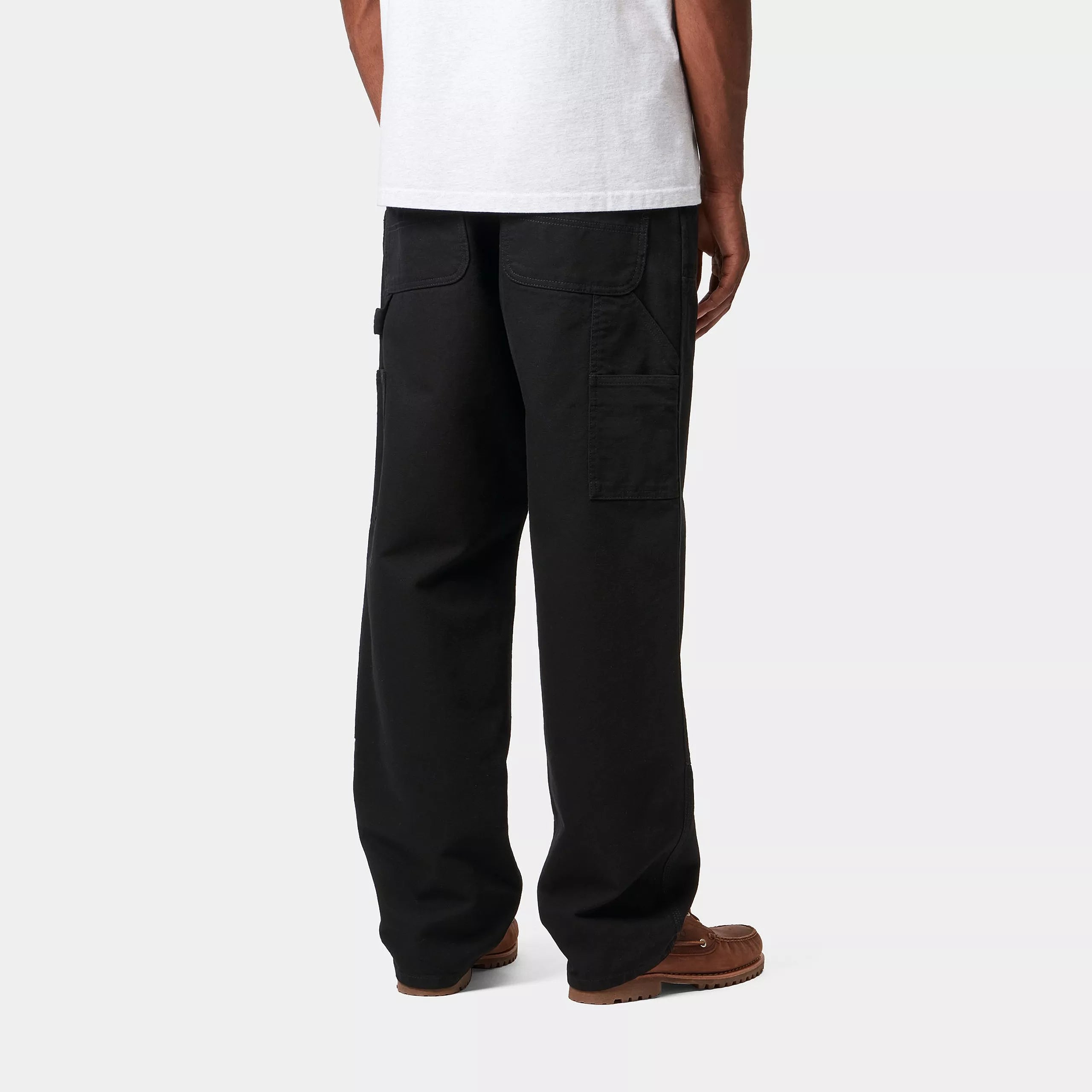 DOUBLE KNEE PANT  - Black (rinsed)