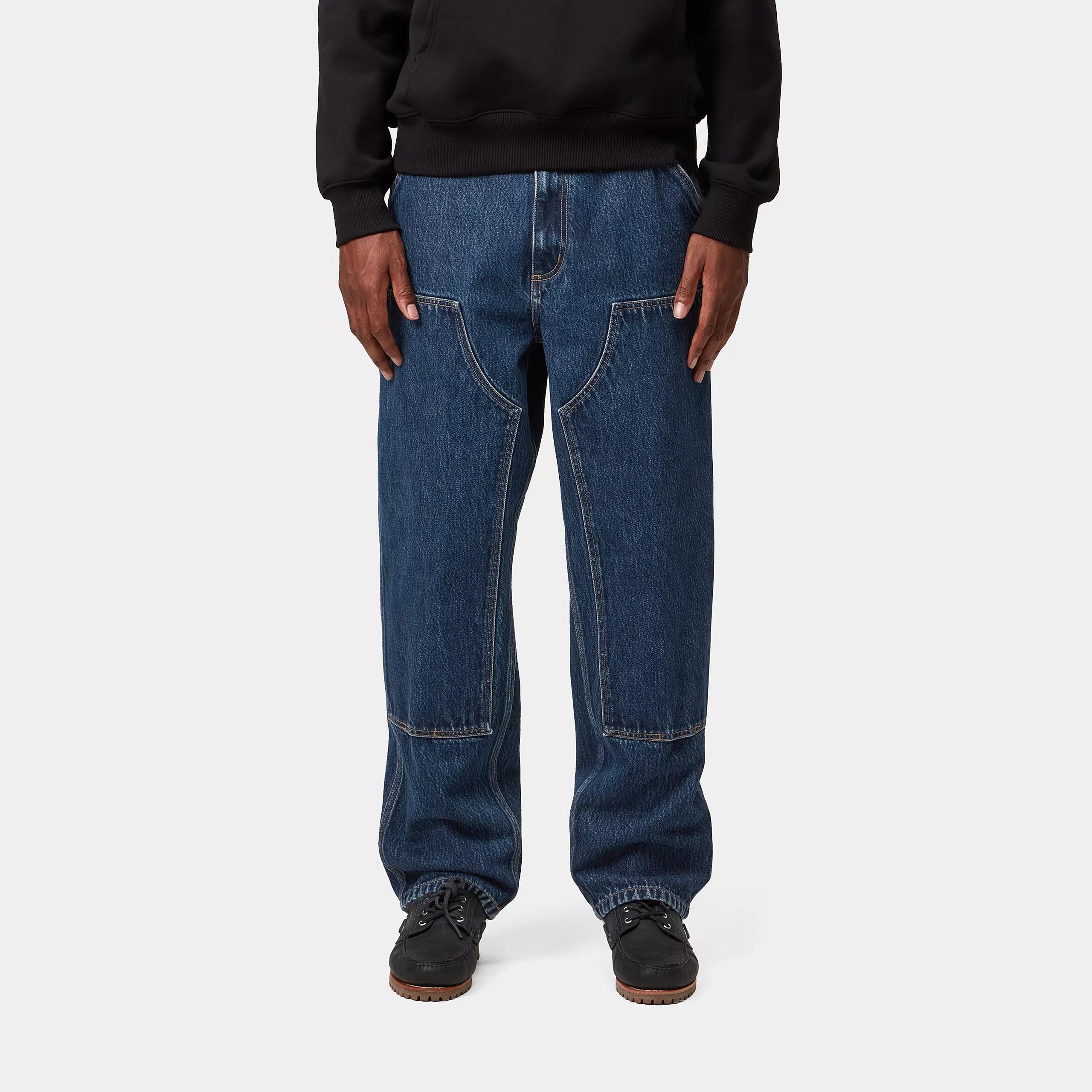 DOUBLE KNEE PANT  - Blue (stone washed)
