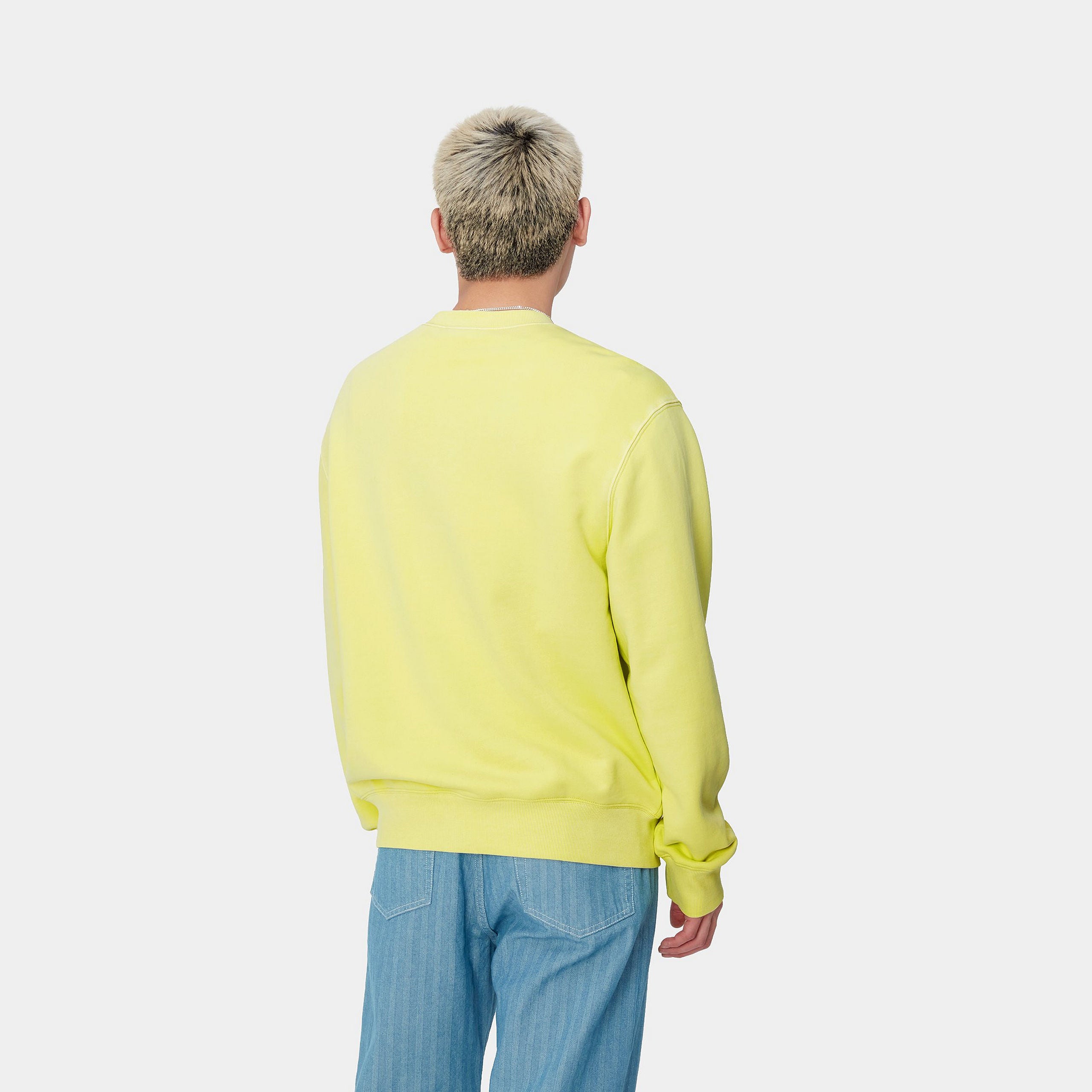 DUSTER SCRIPT SWEAT - Arctic Lime (garment dyed)