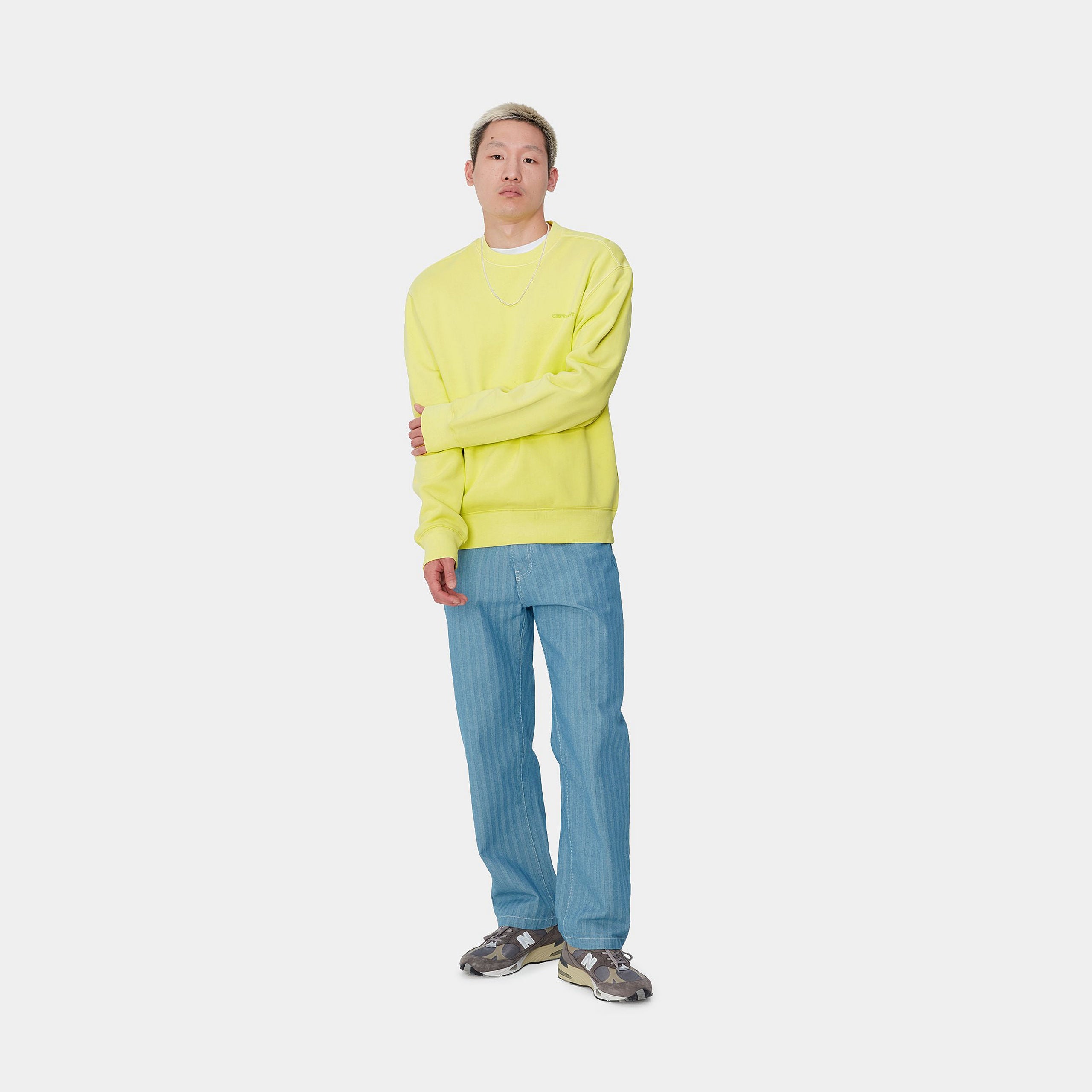 DUSTER SCRIPT SWEAT - Arctic Lime (garment dyed)