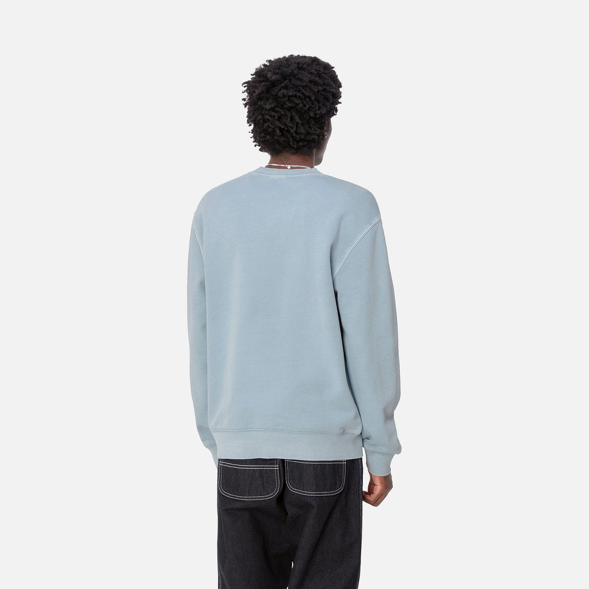 DUSTER SCRIPT SWEAT - Misty Sky (garment dyed) 3