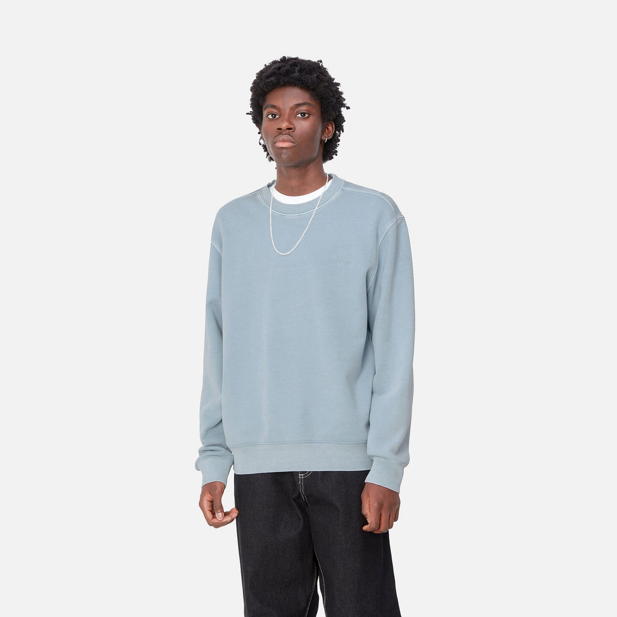 DUSTER SCRIPT SWEAT - Misty Sky (garment dyed) 2