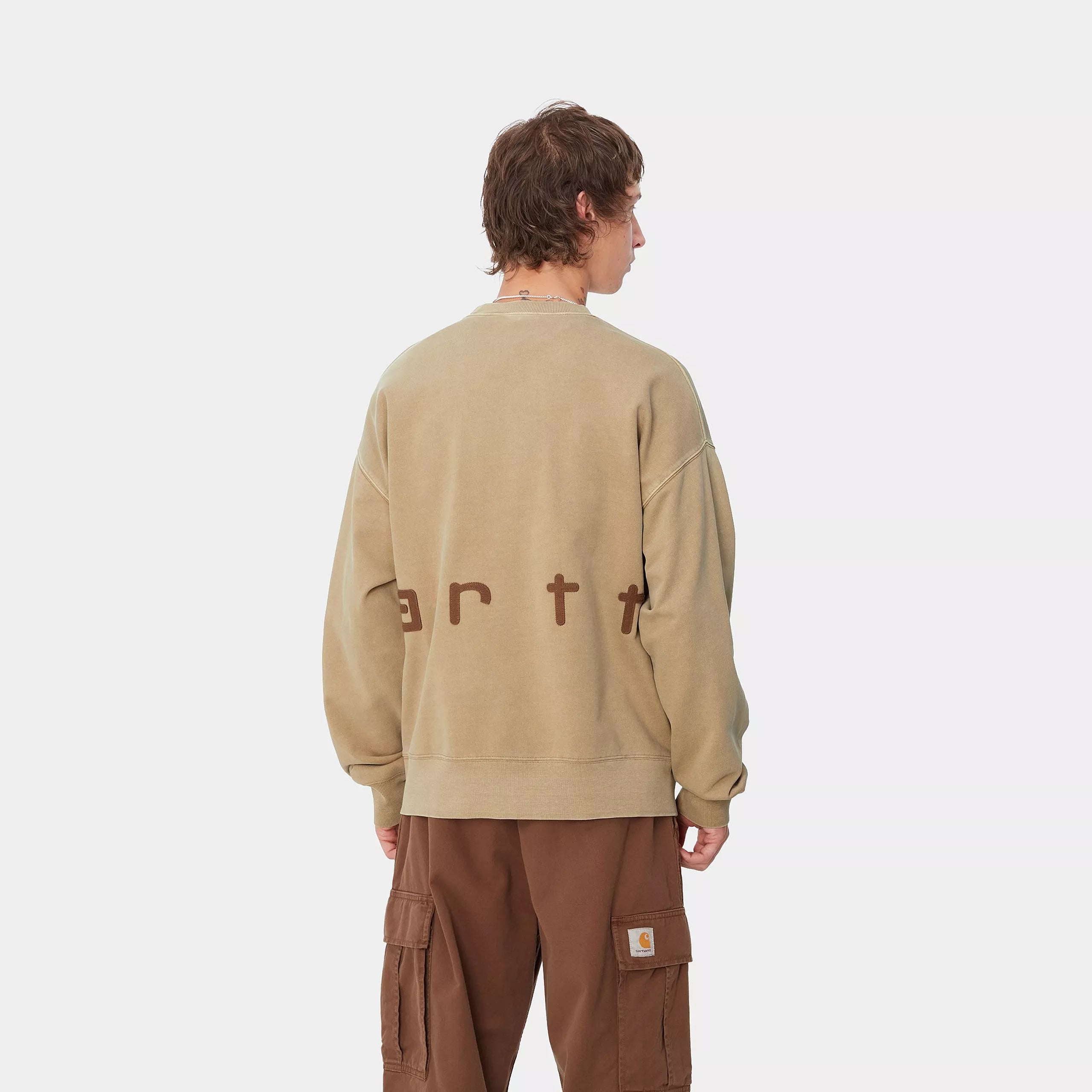 FELT SCRIPT SWEAT - Peanut / Tobacco