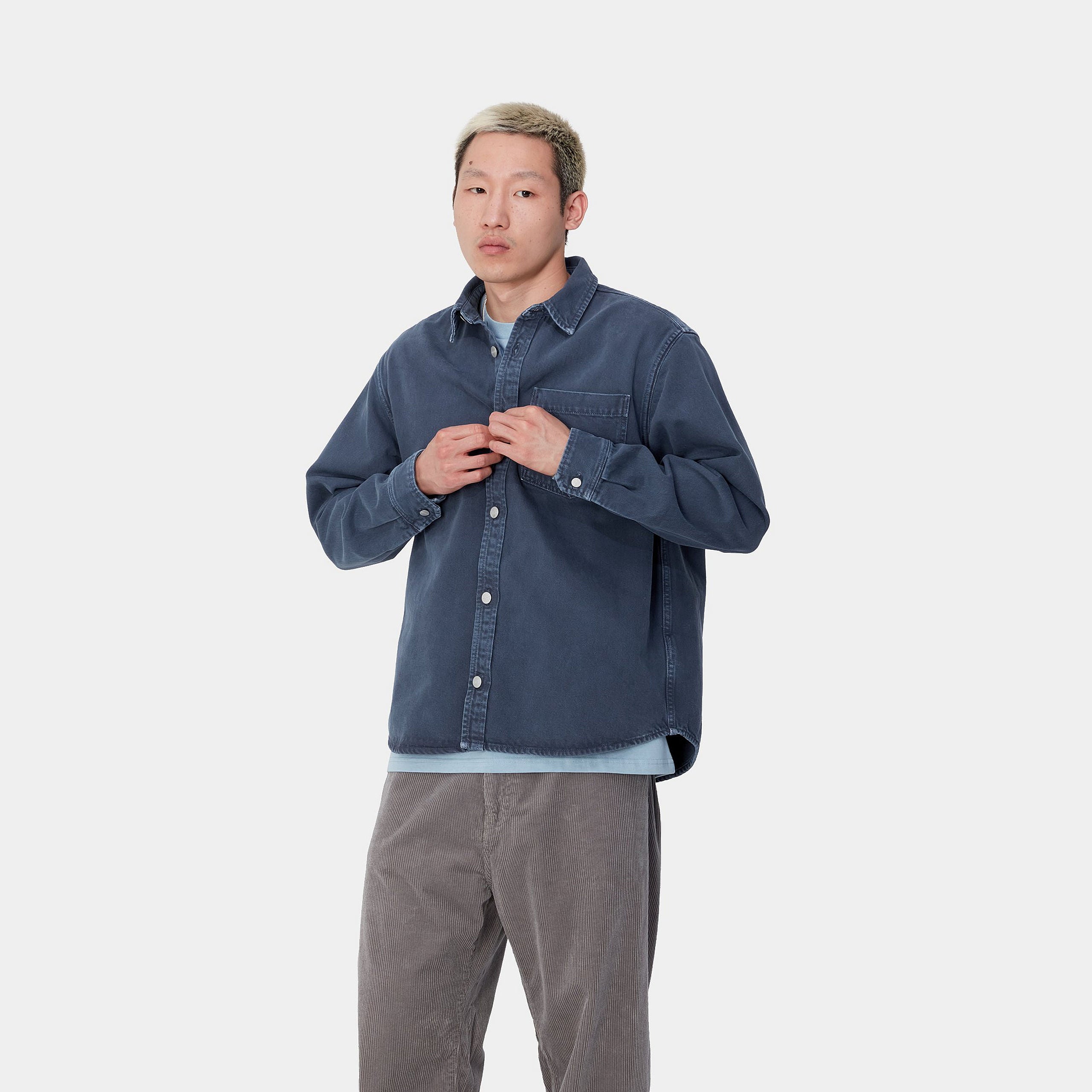 GEORGE SHIRT JAC - Air Force Blue (stone dyed)