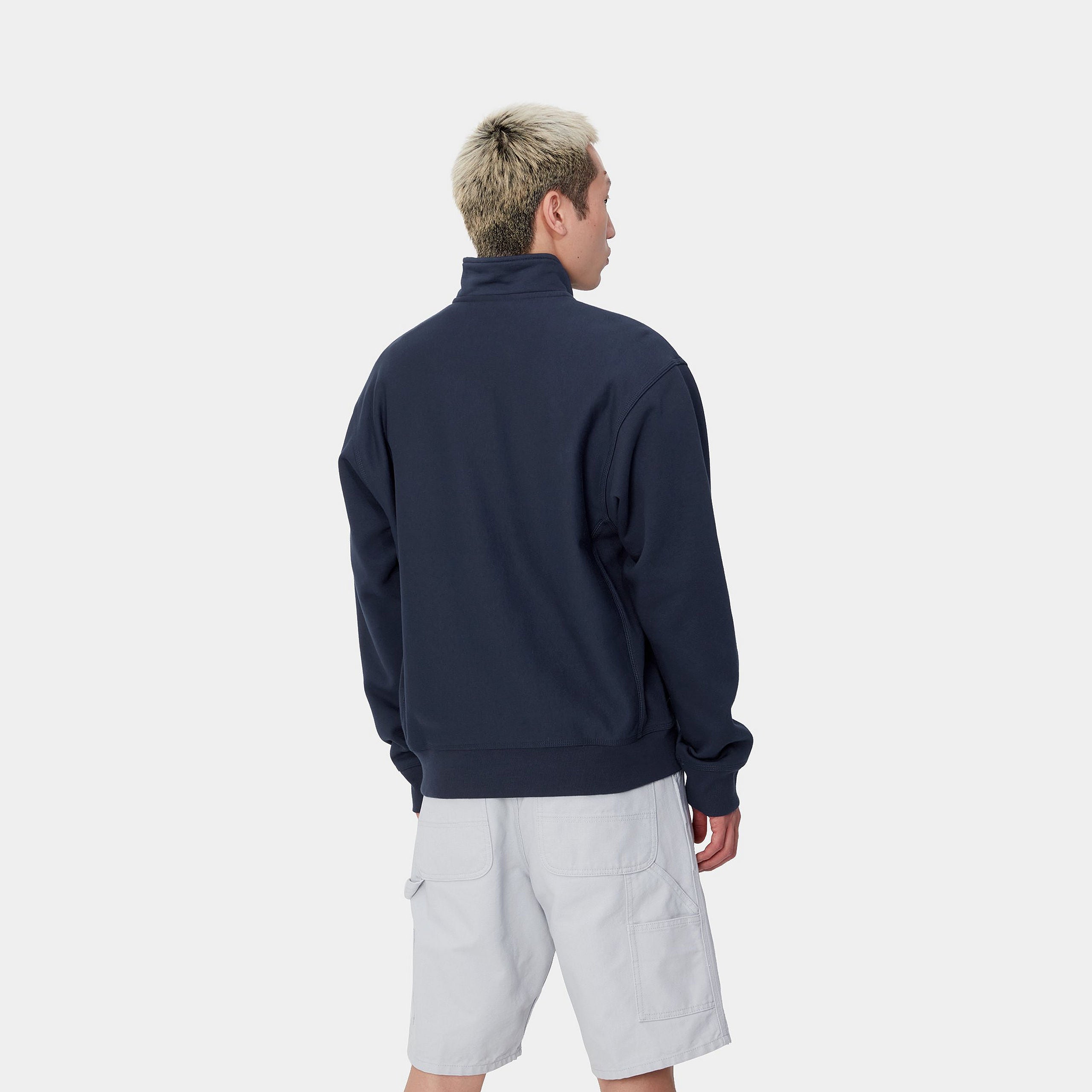 HALF ZIP AMERICAN SCRIPT SWEATSHIRT - Air Force Blue