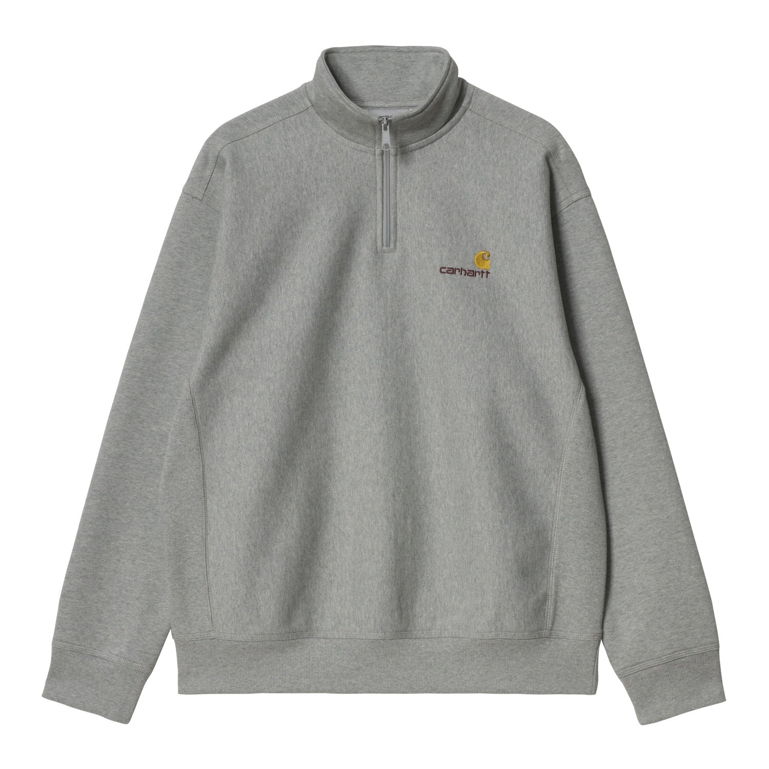 HALF ZIP AMERICAN SCRIPT SWEATSHIRT - Grey Heather