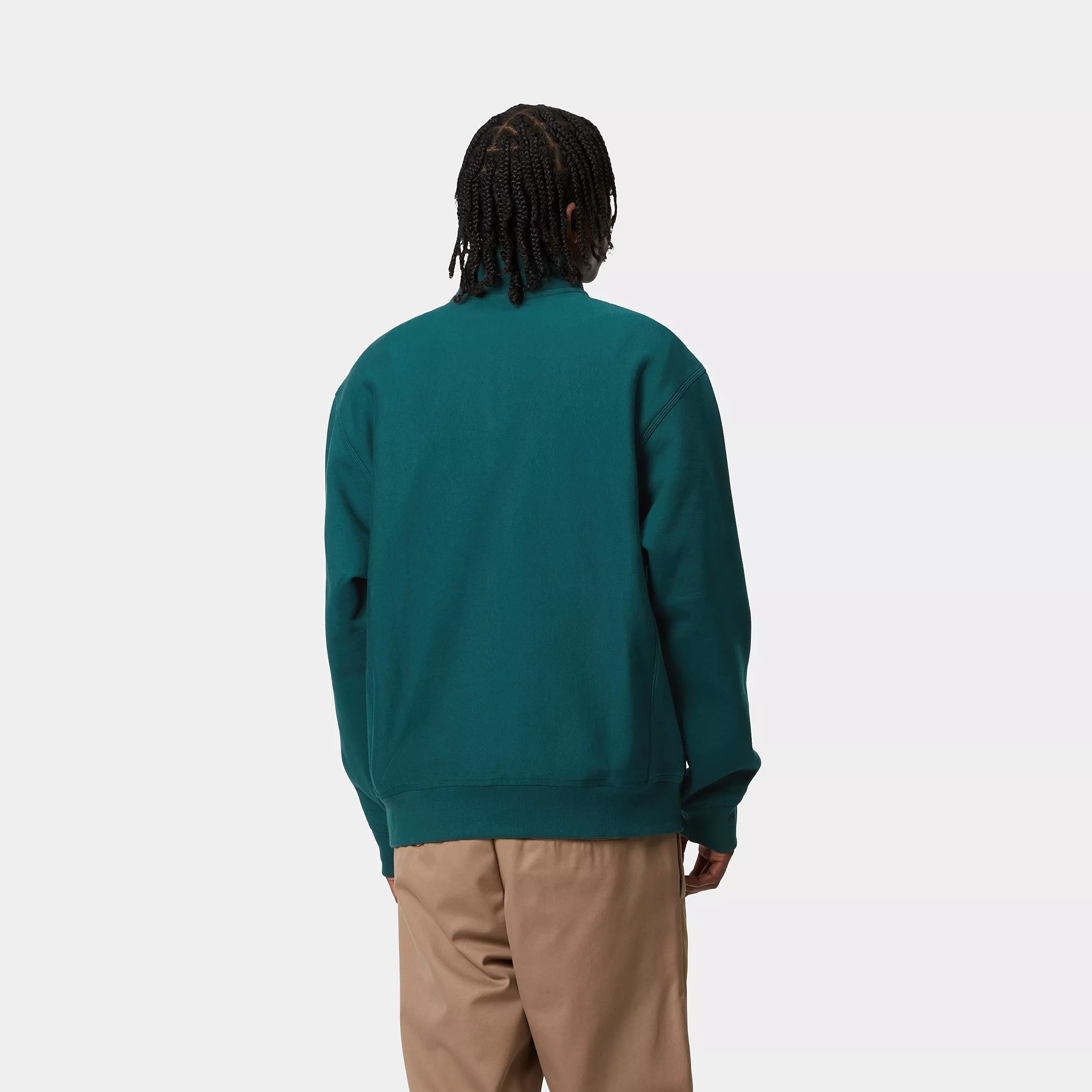 HALF ZIP AMERICAN SCRIPT SWEAT - Malachite