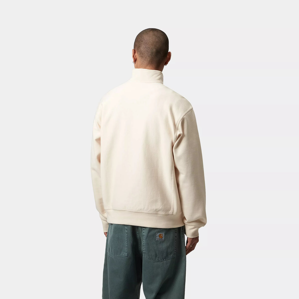 HALF ZIP AMERICAN SCRIPT SWEAT - Natural 3
