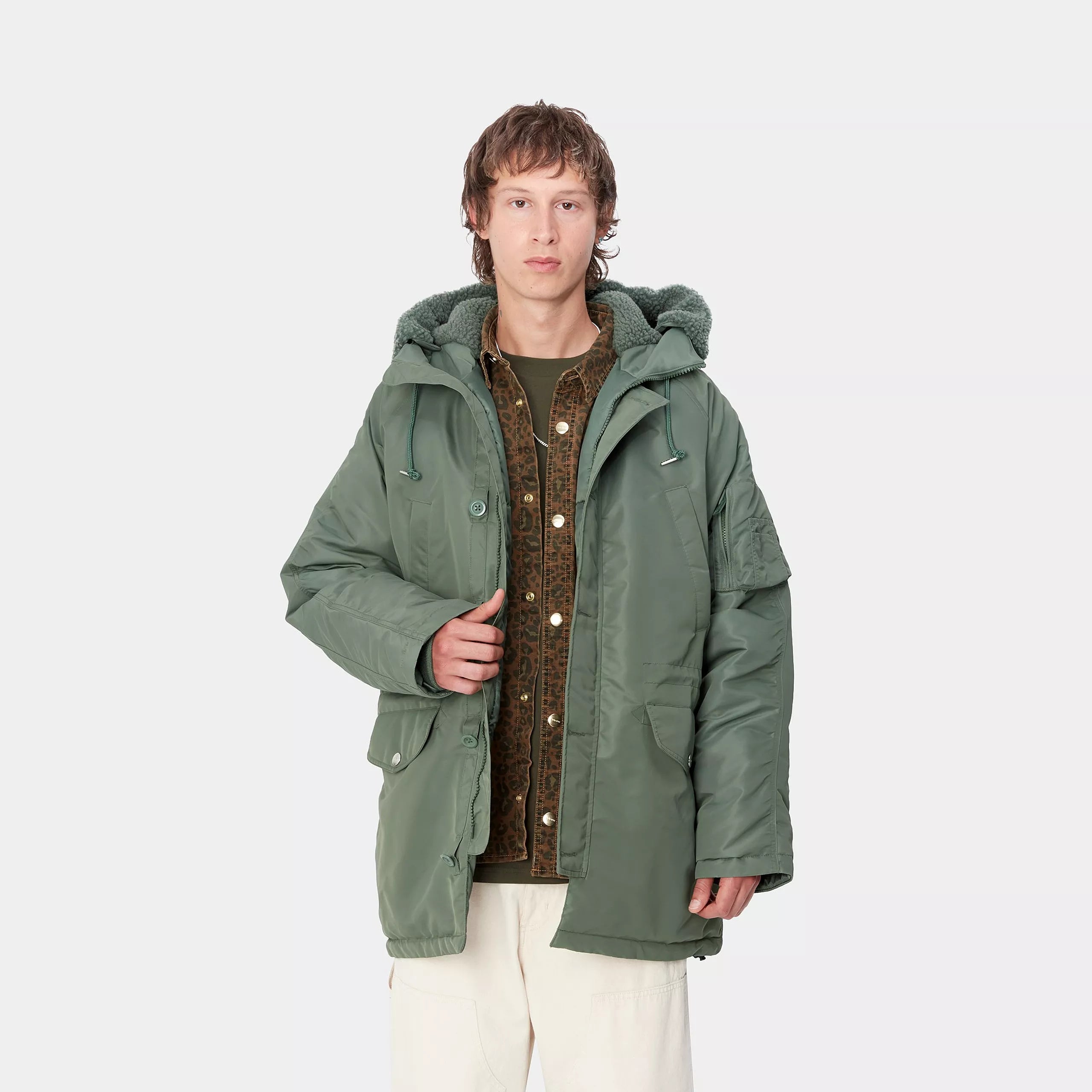 HOODED OLTEN PARKA - Duck Green