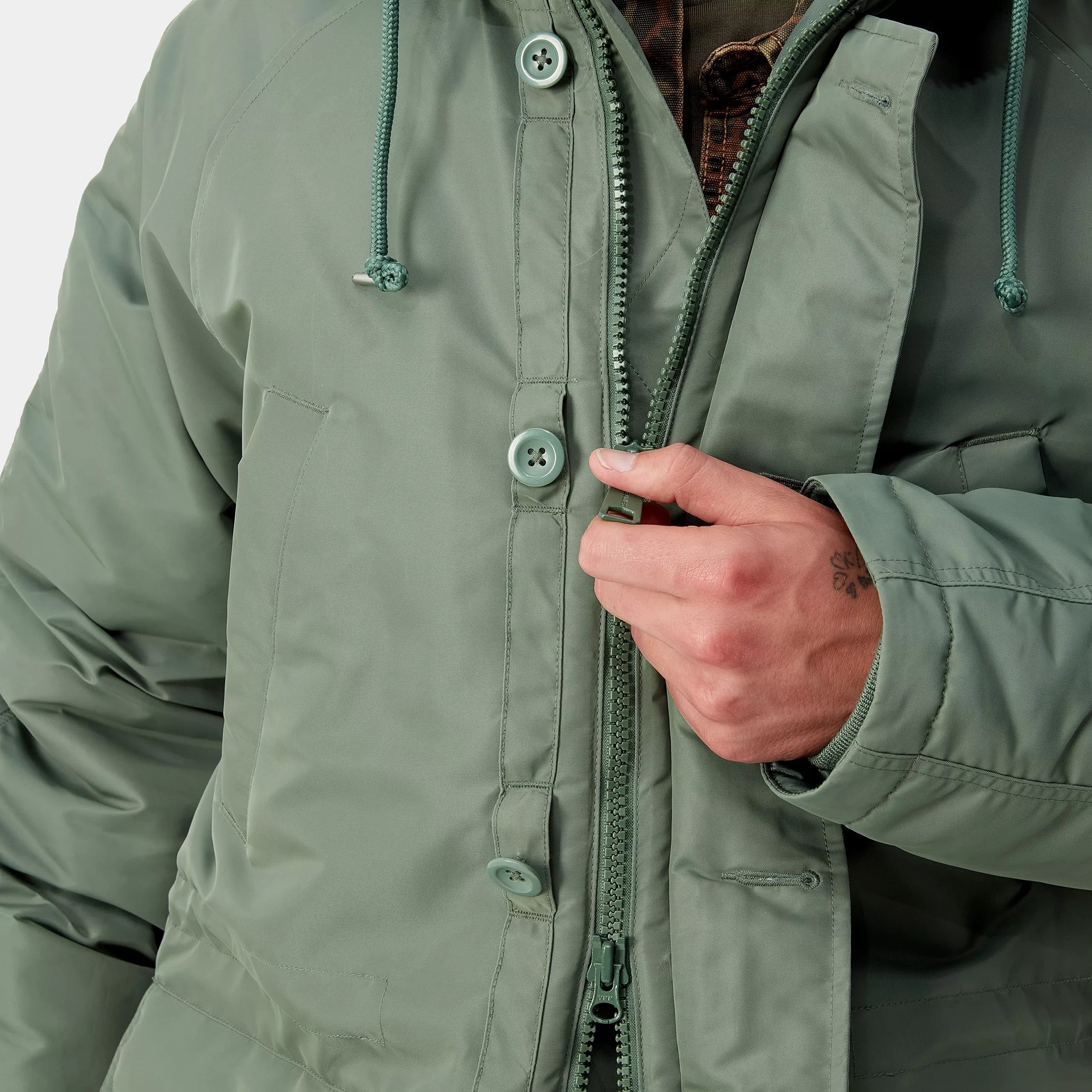 HOODED OLTEN PARKA - Duck Green