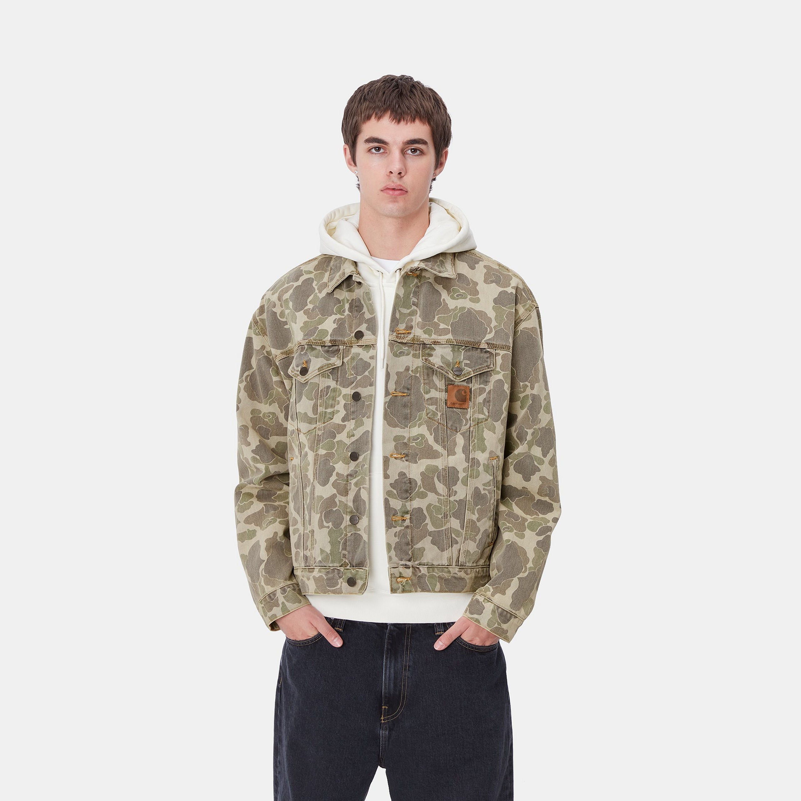 DUCK HELSTON JACKET - Camo Duck, Black (bleached)