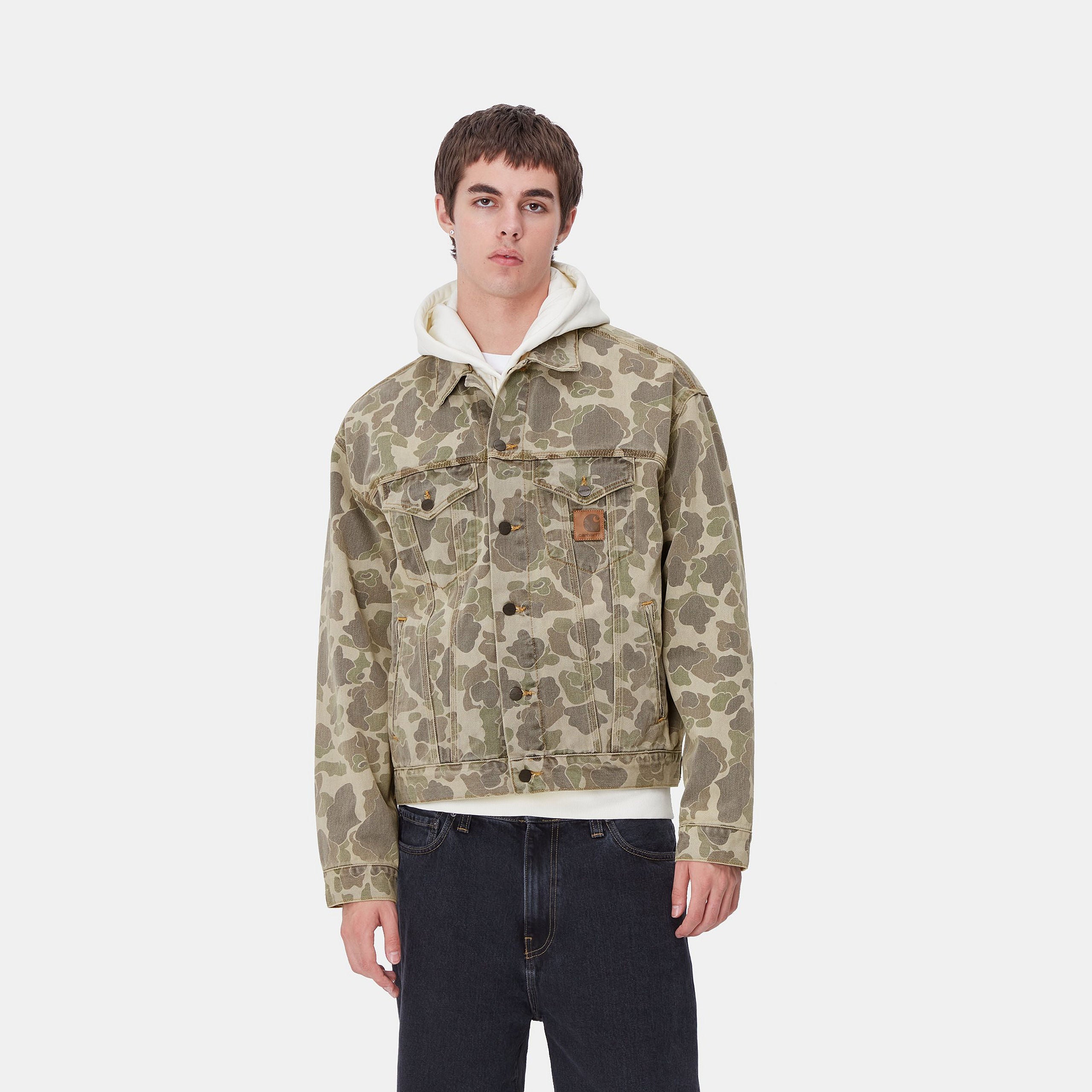 DUCK HELSTON JACKET - Camo Duck, Black (bleached)