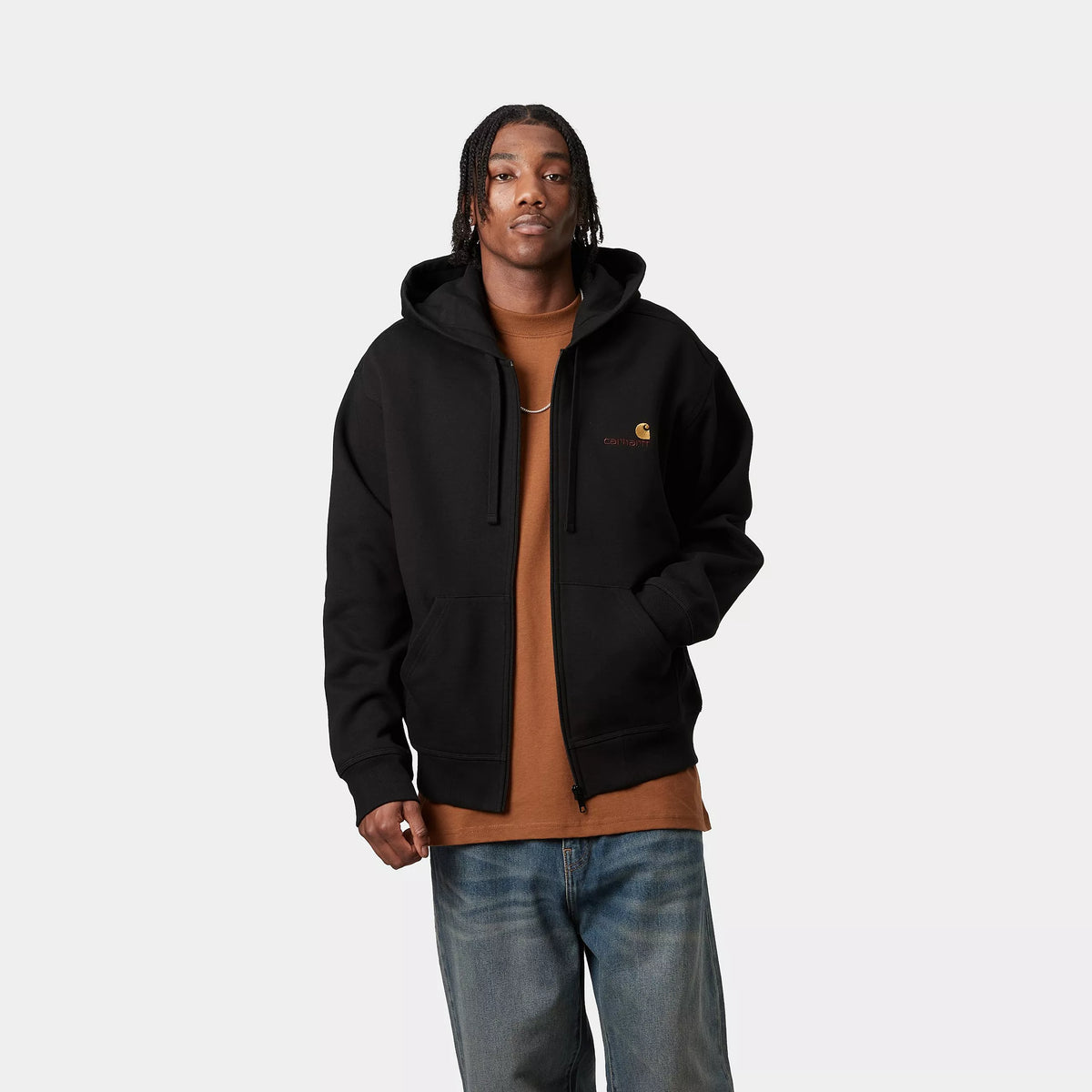 HOODED AMERICAN SCRIPT JACKET - Black 4