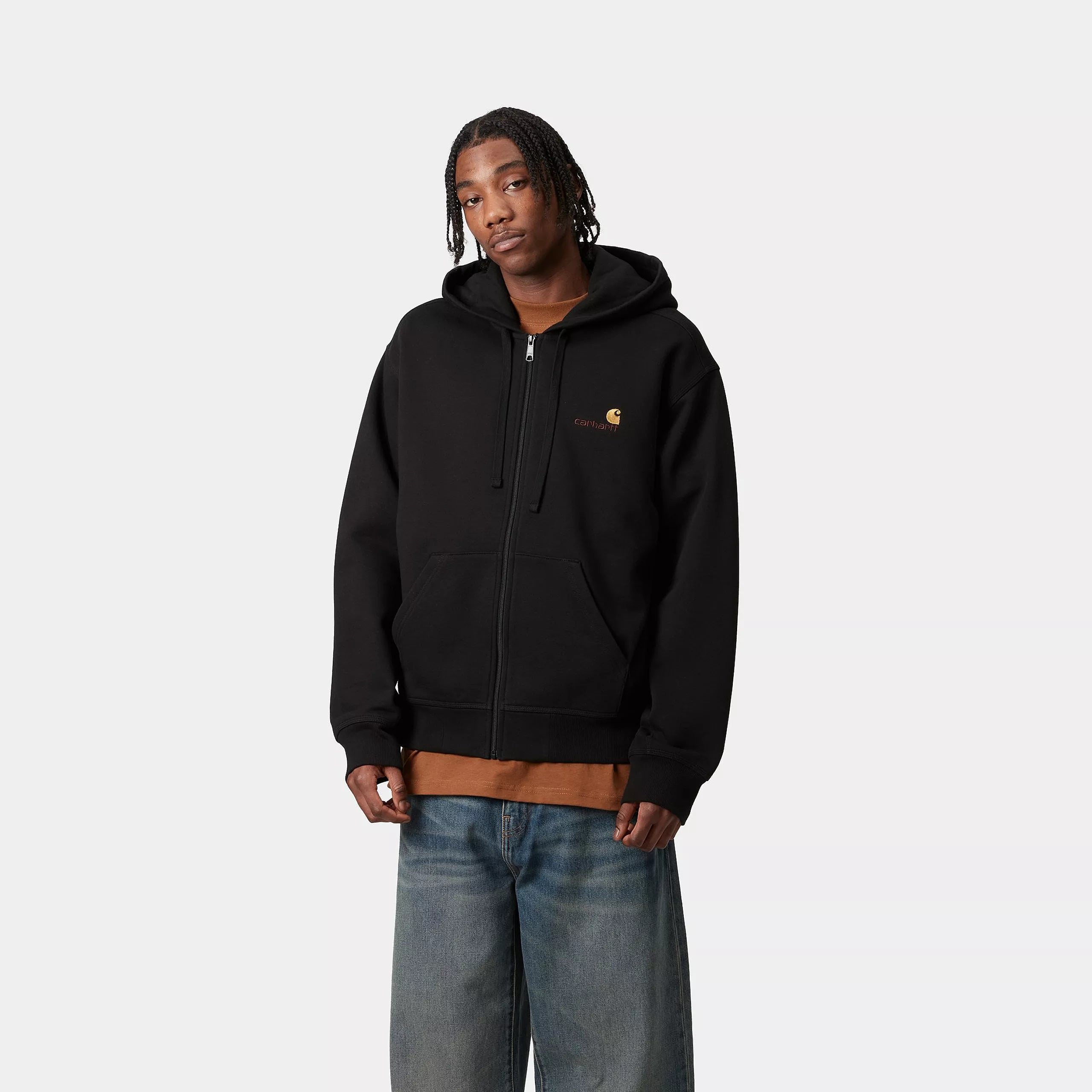 HOODED AMERICAN SCRIPT JACKET - Black 2