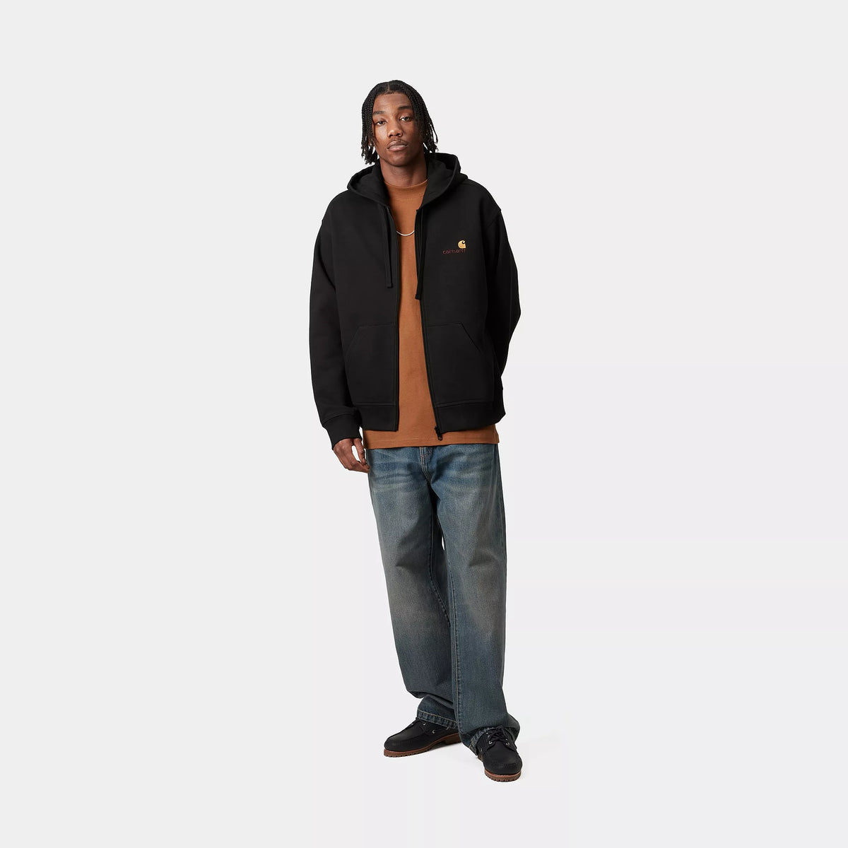 HOODED AMERICAN SCRIPT JACKET - Black 5