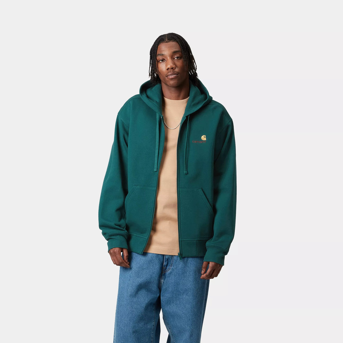 HOODED AMERICAN SCRIPT JACKET - Malachite 4