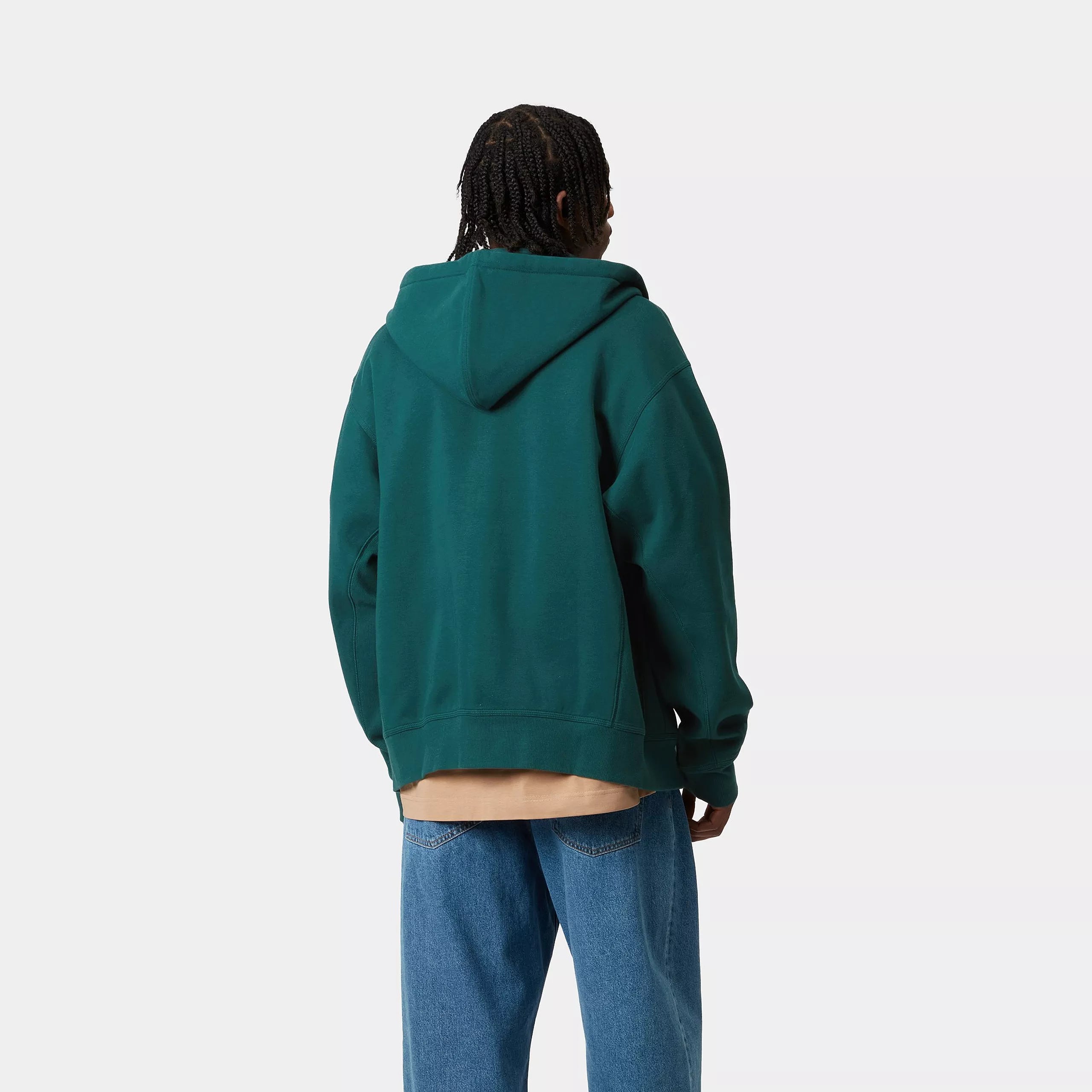 HOODED AMERICAN SCRIPT JACKET - Malachite