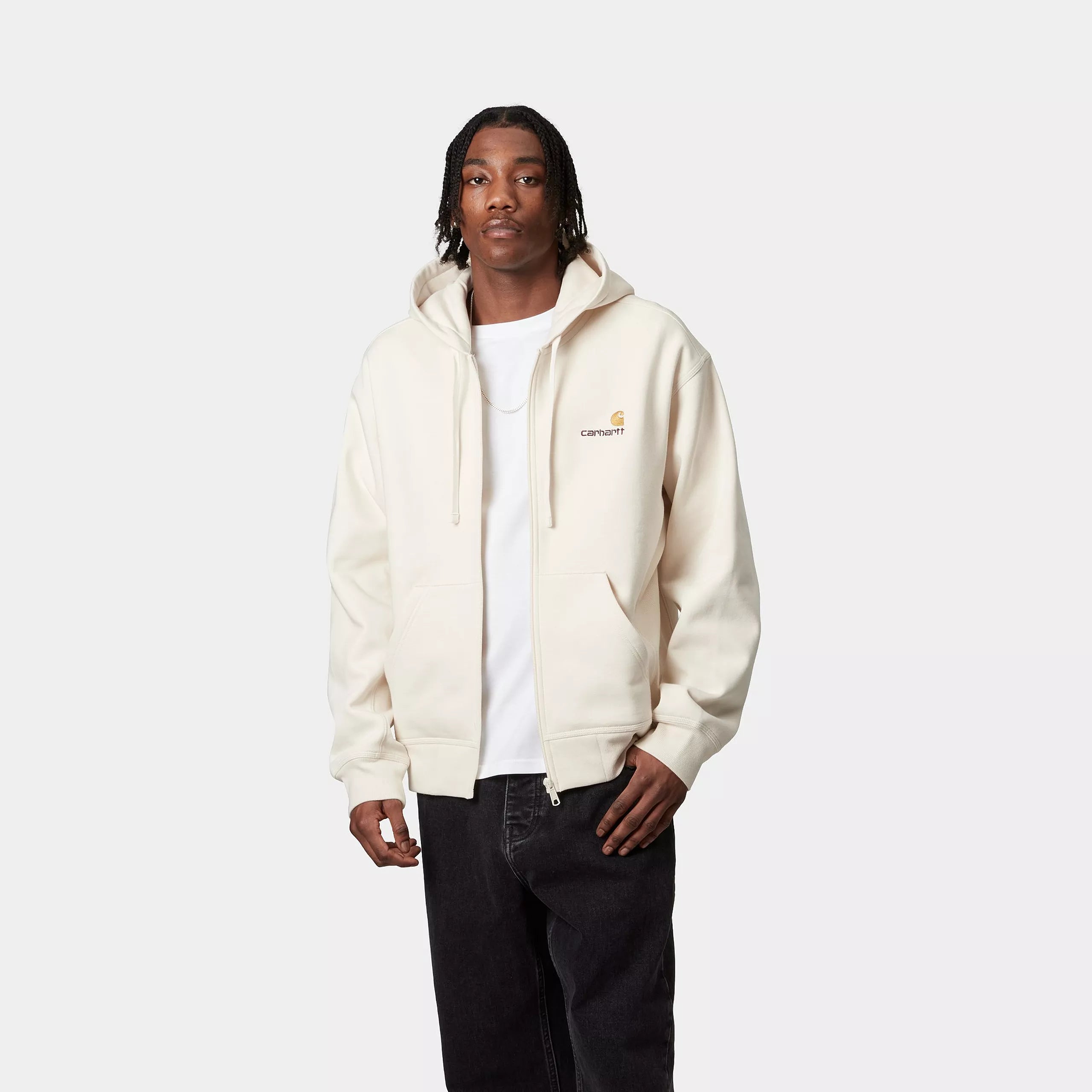 HOODED AMERICAN SCRIPT JACKET - Natural