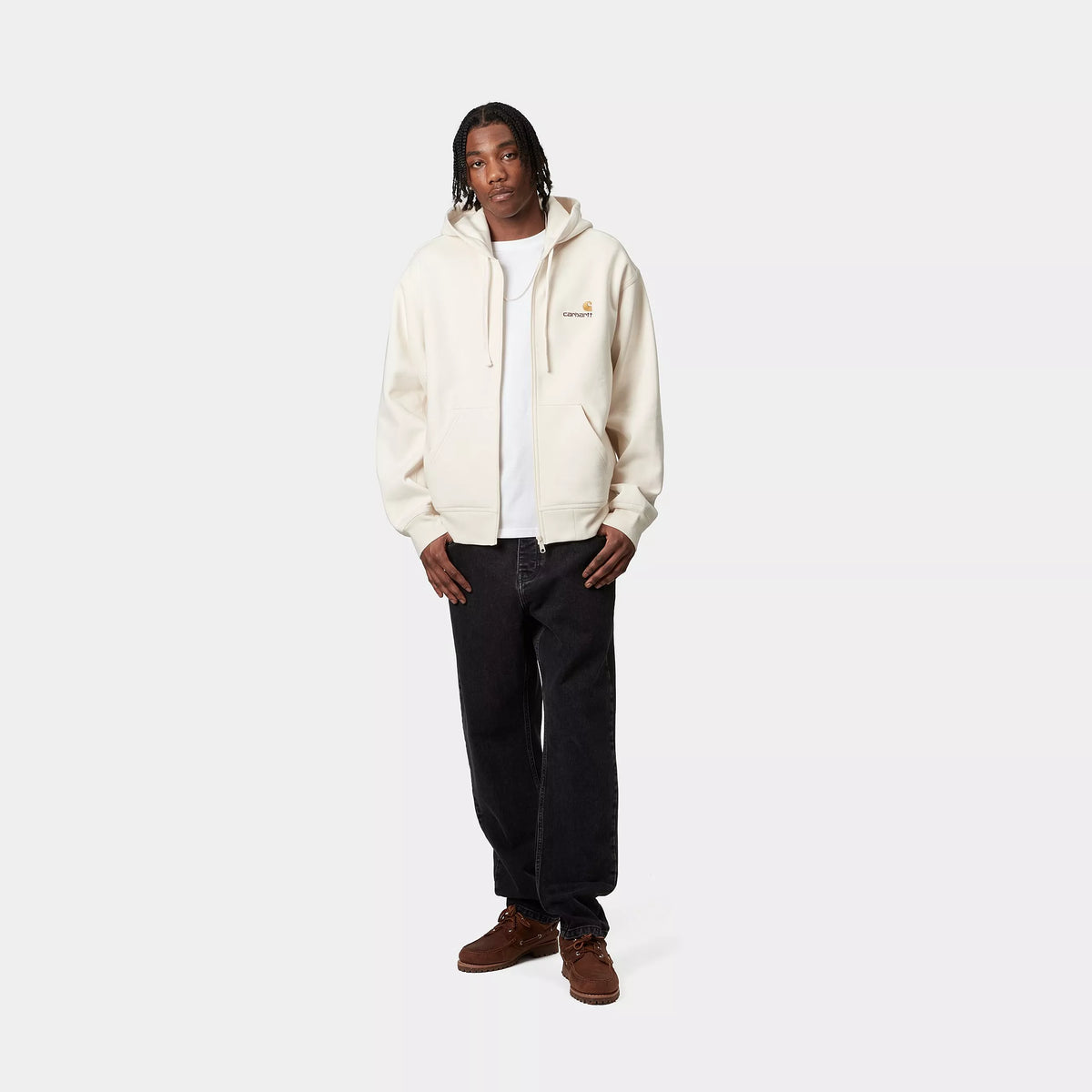 HOODED AMERICAN SCRIPT JACKET - Natural 5