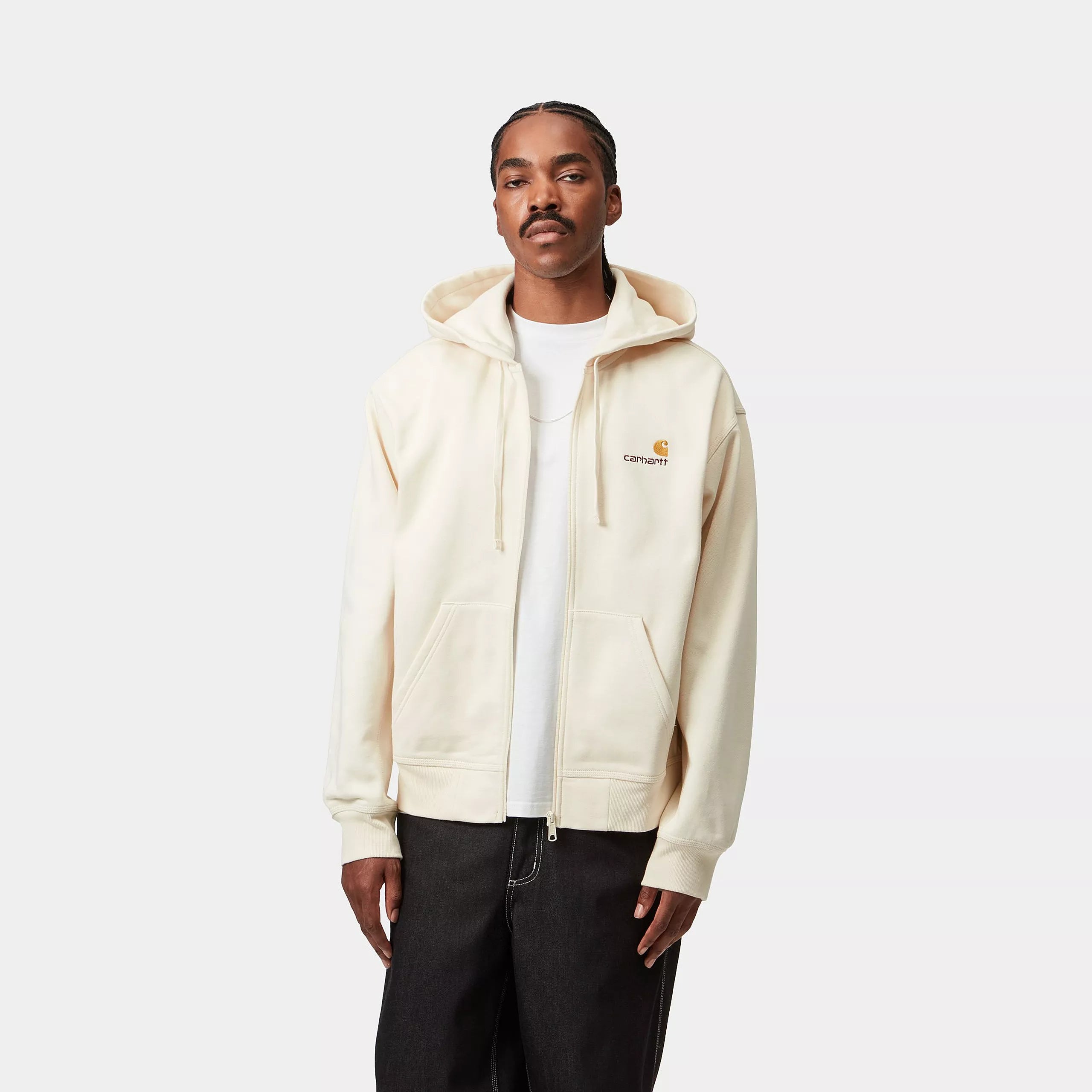 HOODED AMERICAN SCRIPT JACKET - Natural