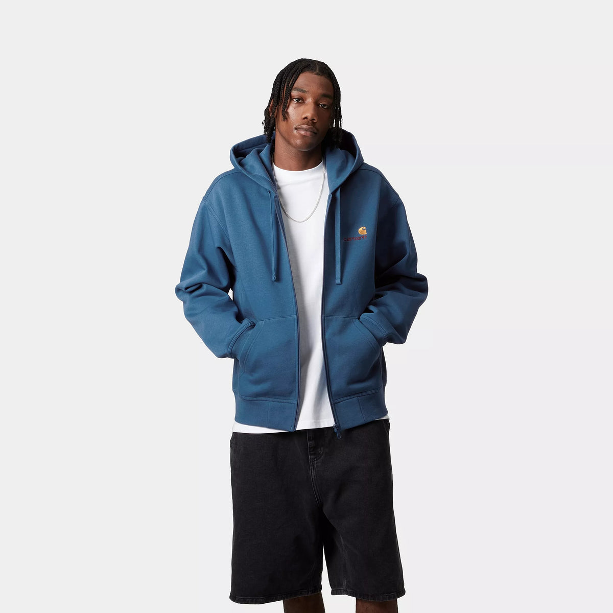 HOODED AMERICAN SCRIPT JACKET - Sodalite 4