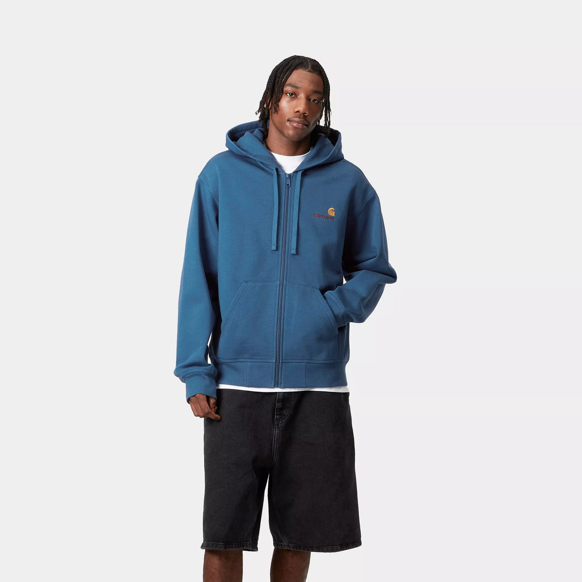 HOODED AMERICAN SCRIPT JACKET - Sodalite 2
