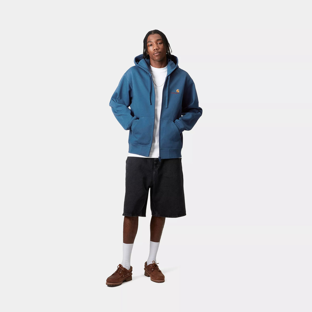 HOODED AMERICAN SCRIPT JACKET - Sodalite 5