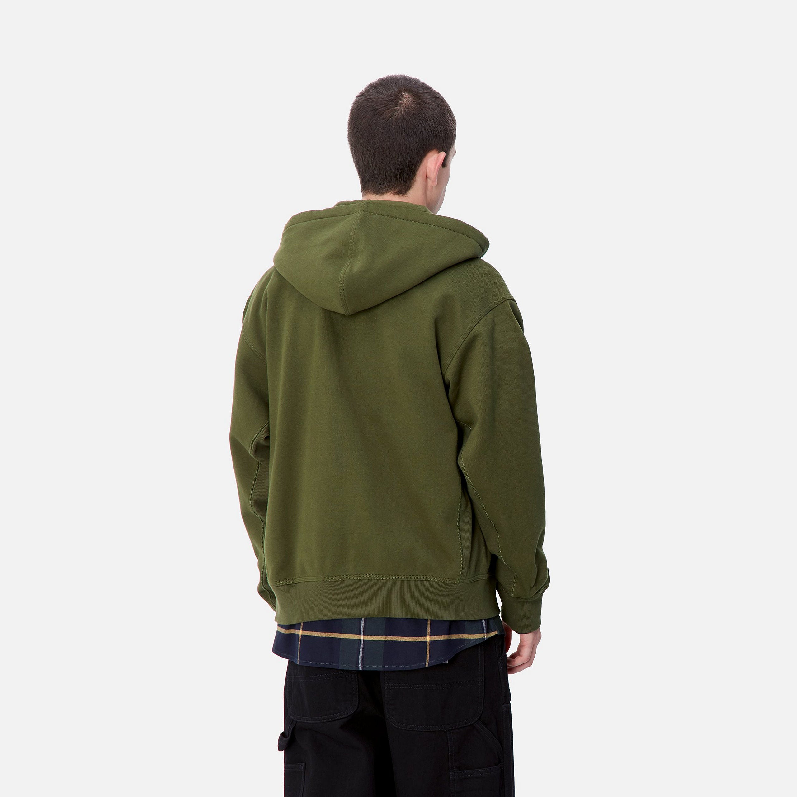 HOODED AMERICAN SCRIPT JACKET - Tarragon