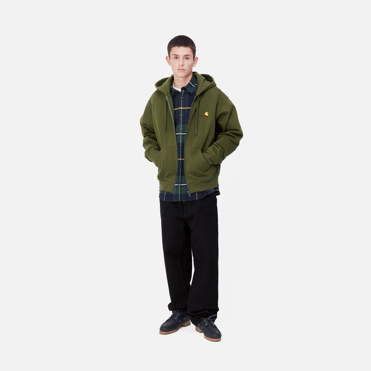 HOODED AMERICAN SCRIPT JACKET - Tarragon 5