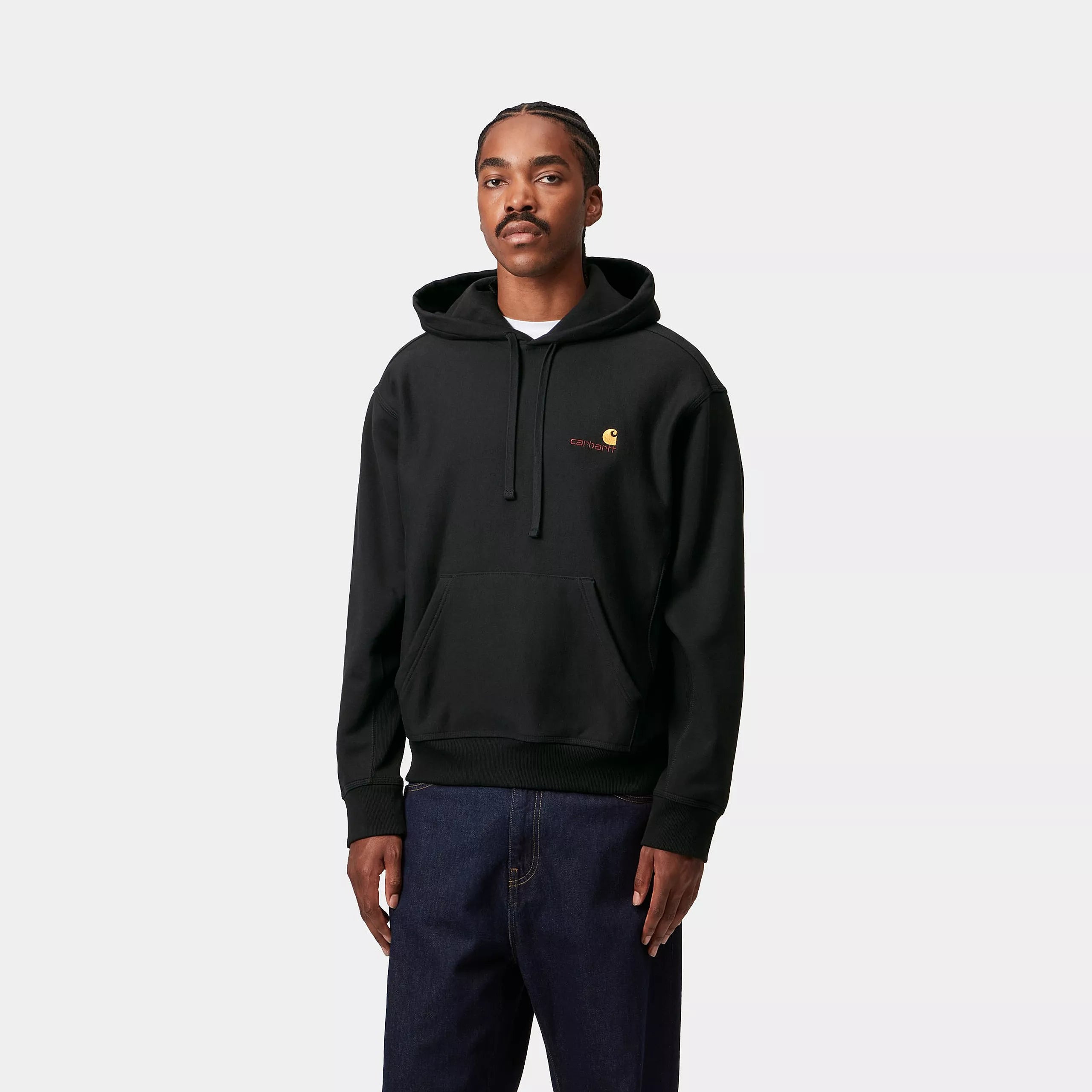 HOODED AMERICAN SCRIPT SWEAT - Black