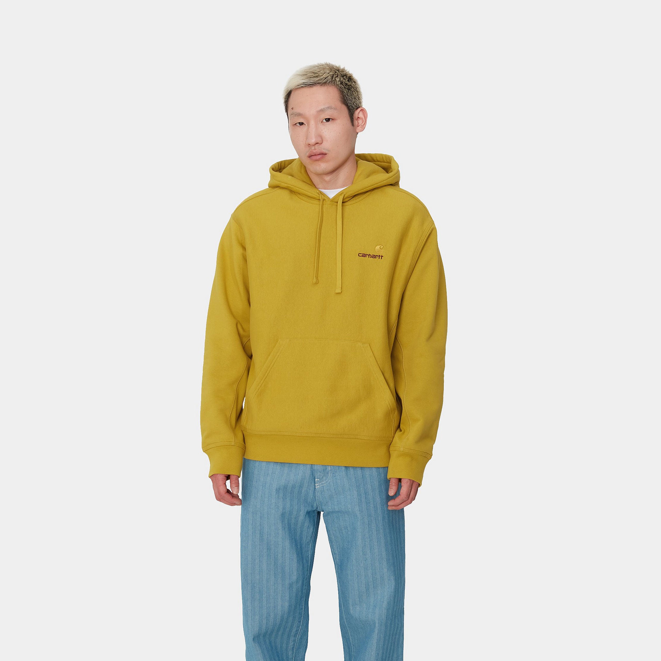 HOODED AMERICAN SCRIPT SWEATSHIRT - Golden Olive 2