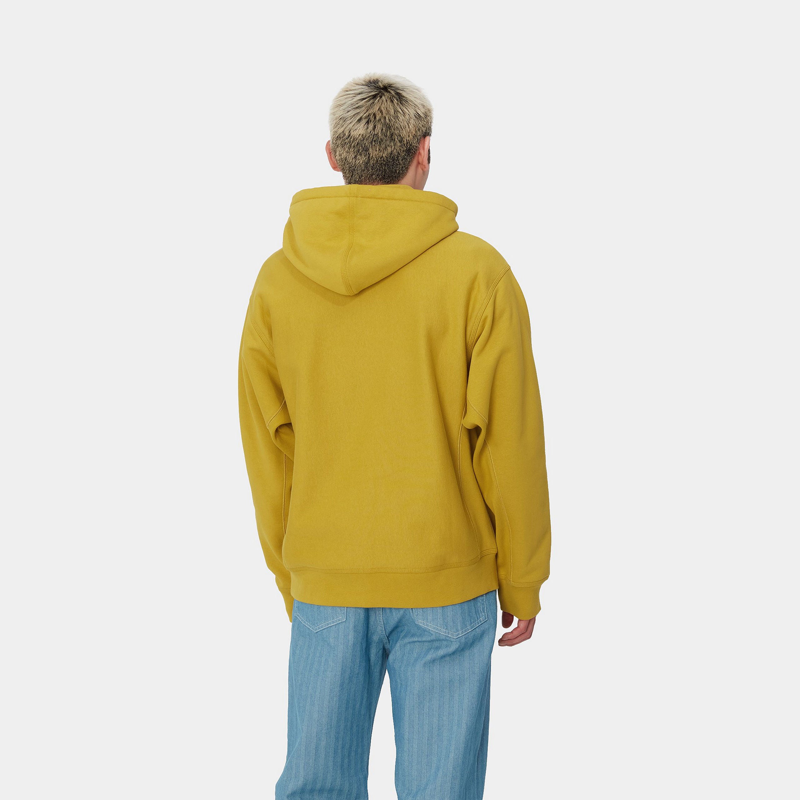 HOODED AMERICAN SCRIPT SWEATSHIRT - Golden Olive 3