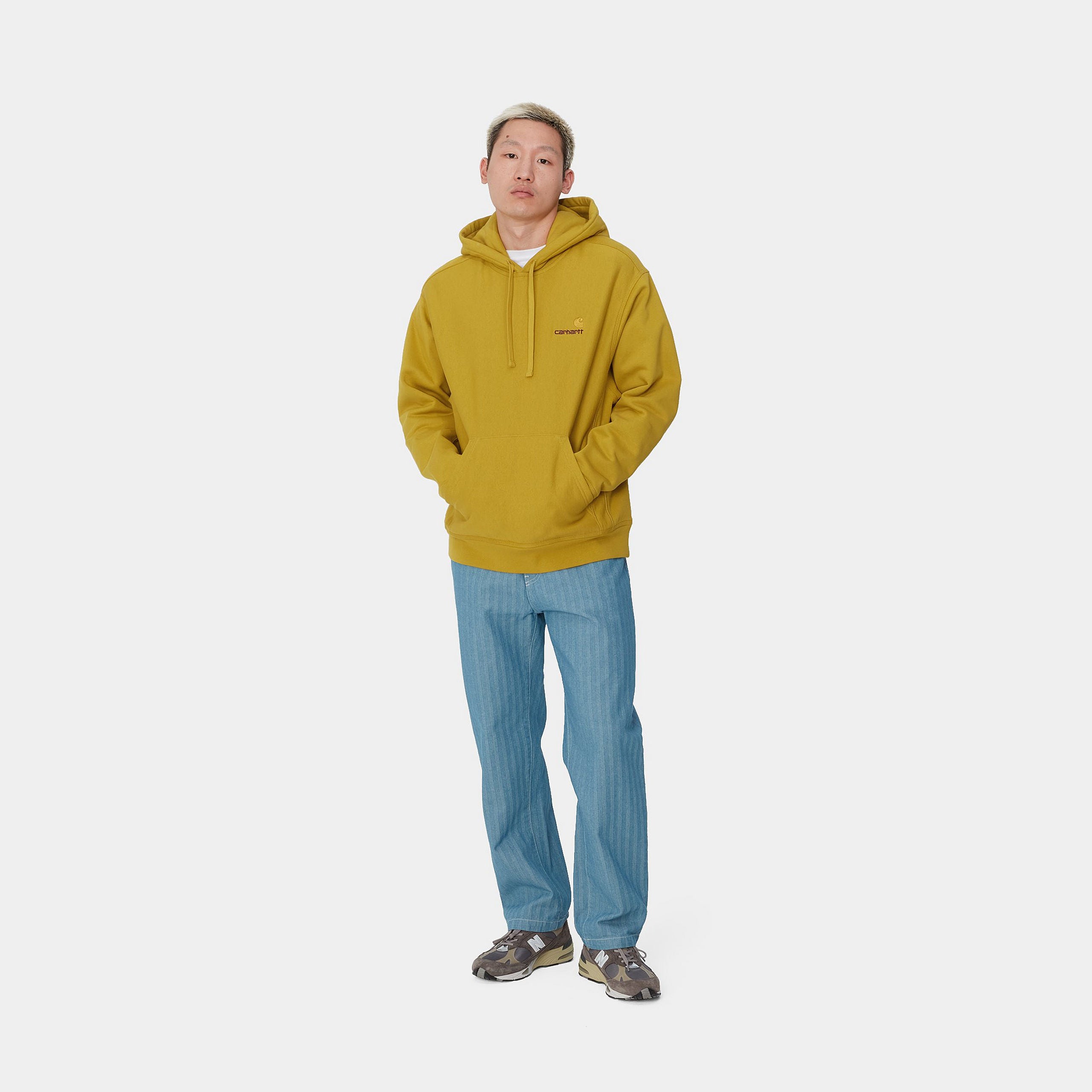 HOODED AMERICAN SCRIPT SWEATSHIRT - Golden Olive 4