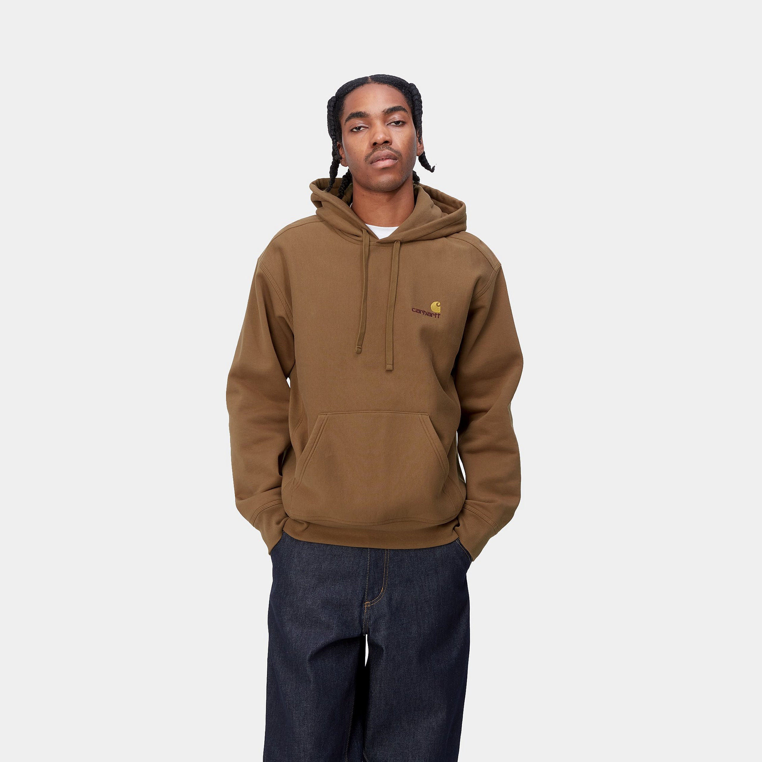 HOODED AMERICAN SCRIPT SWEATSHIRT - Hamilton Brown