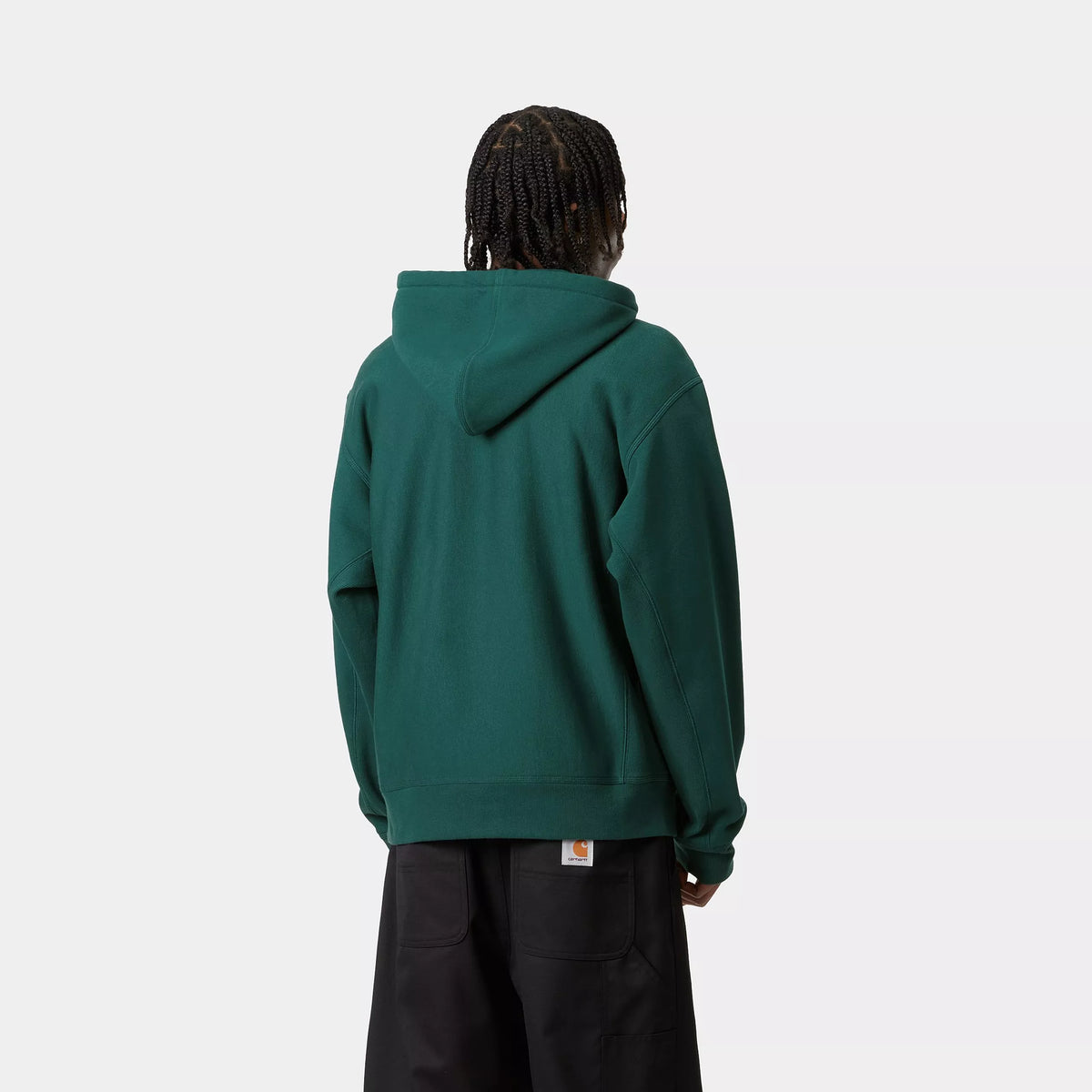 HOODED AMERICAN SCRIPT SWEAT - Malachite 3