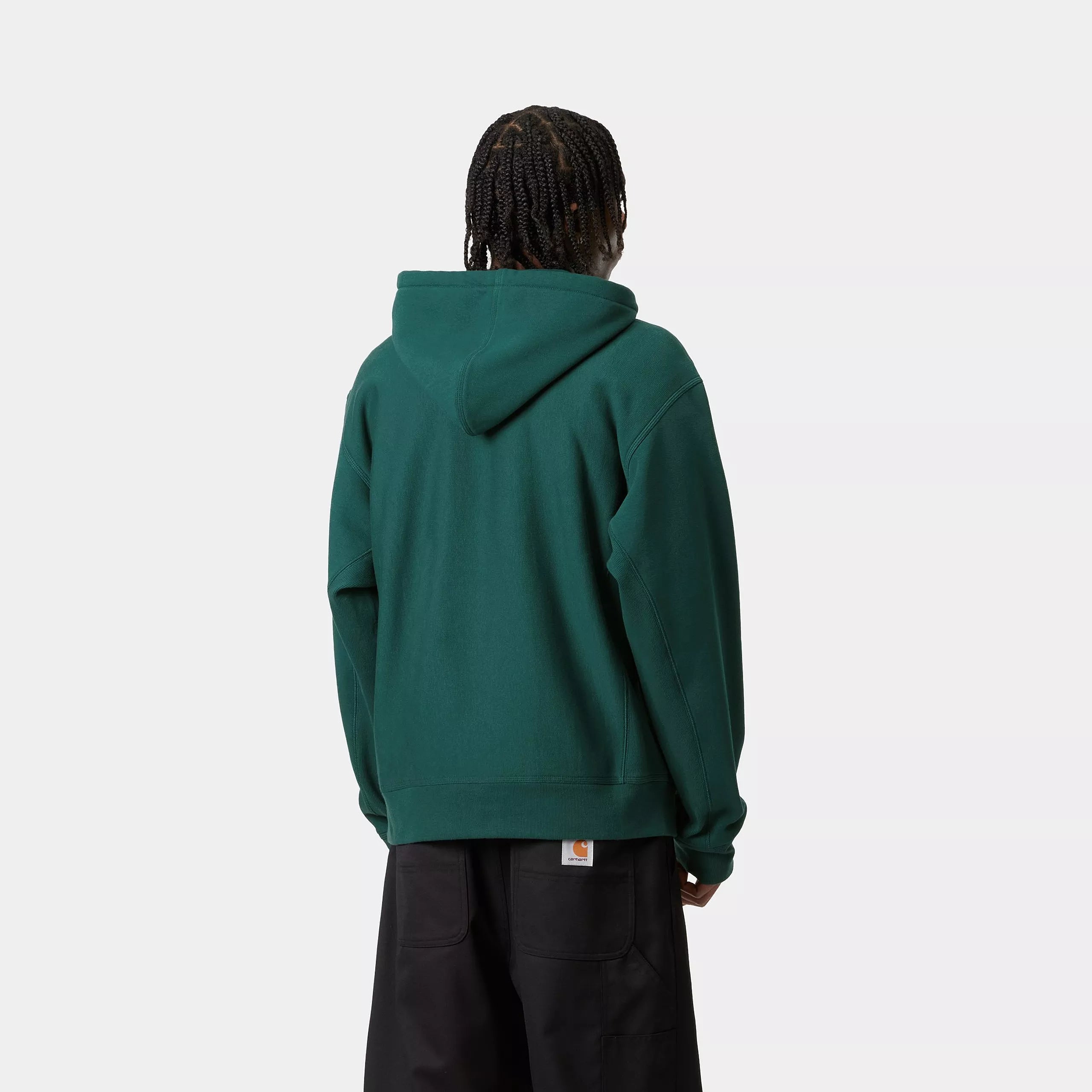 HOODED AMERICAN SCRIPT SWEAT - Malachite