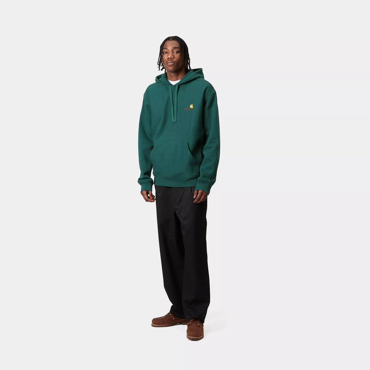 HOODED AMERICAN SCRIPT SWEAT - Malachite 4