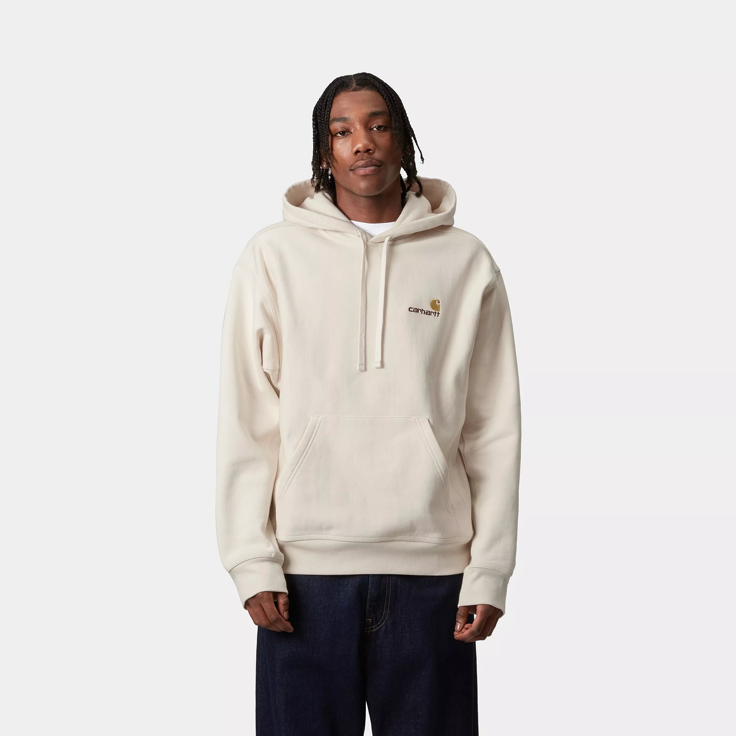 HOODED AMERICAN SCRIPT SWEAT - Natural