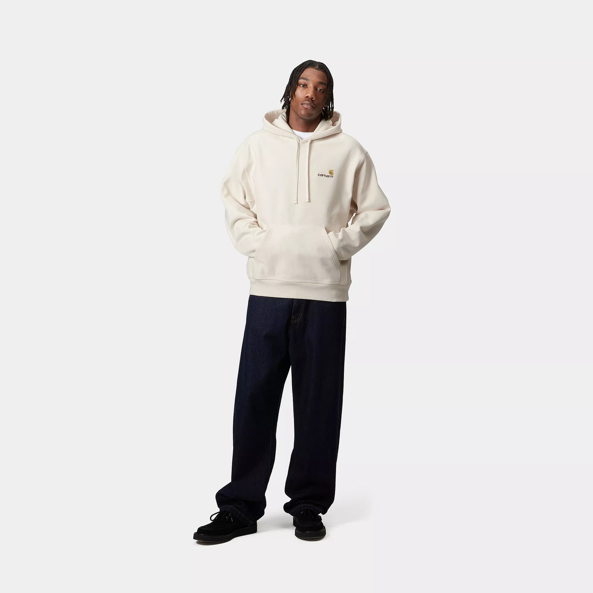 HOODED AMERICAN SCRIPT SWEAT - Natural 4