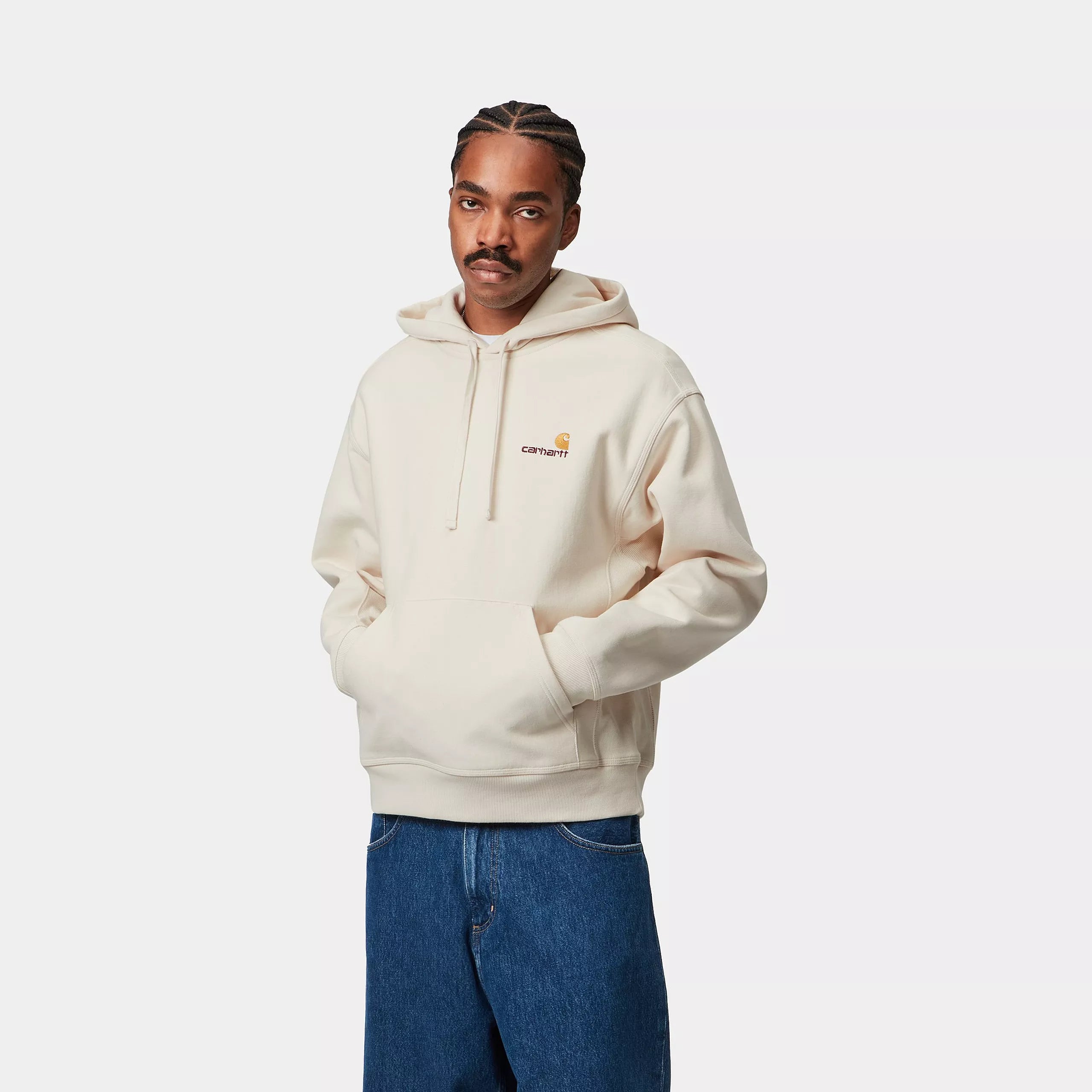 HOODED AMERICAN SCRIPT SWEAT - Natural