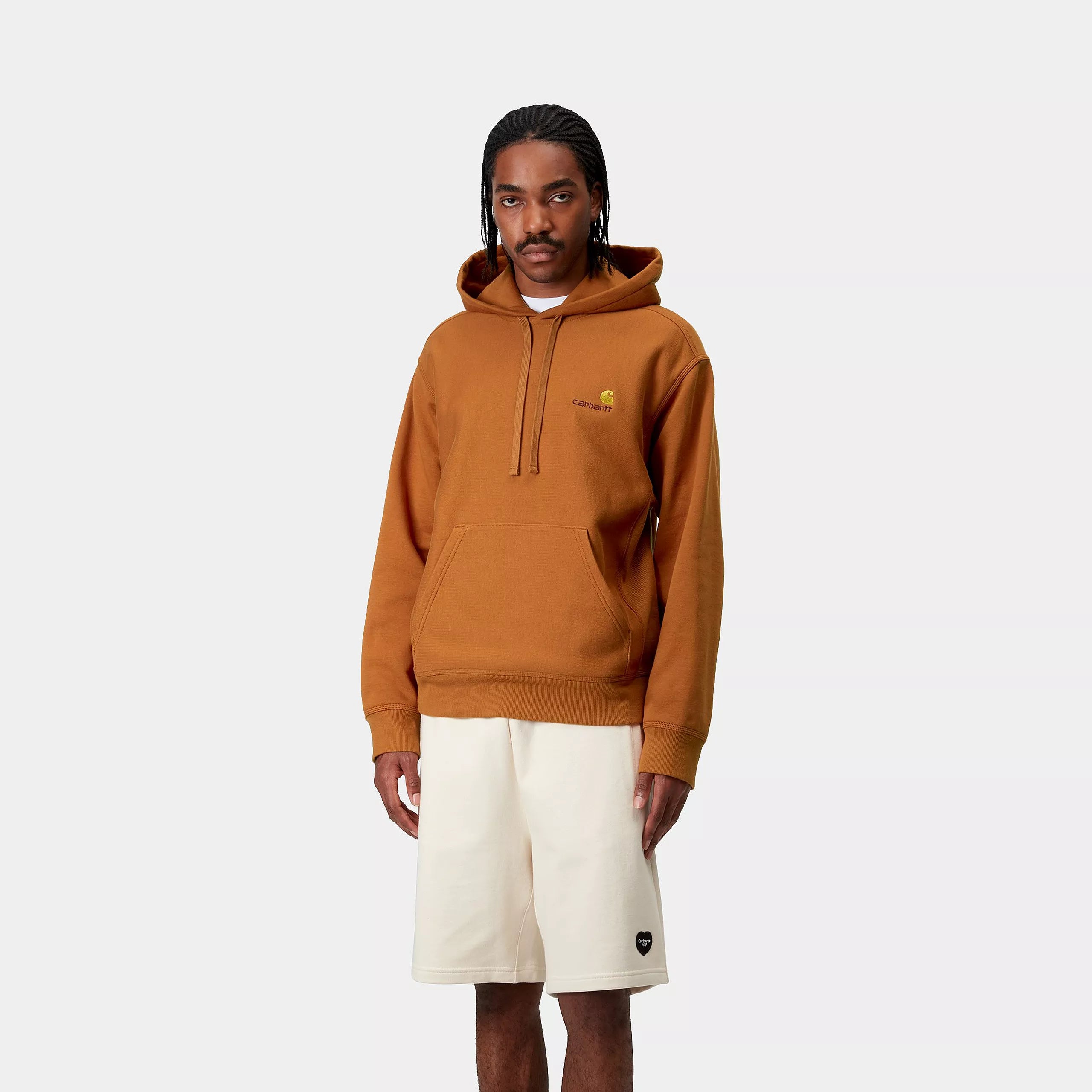 HOODED AMERICAN SCRIPT SWEAT - Sienna 2